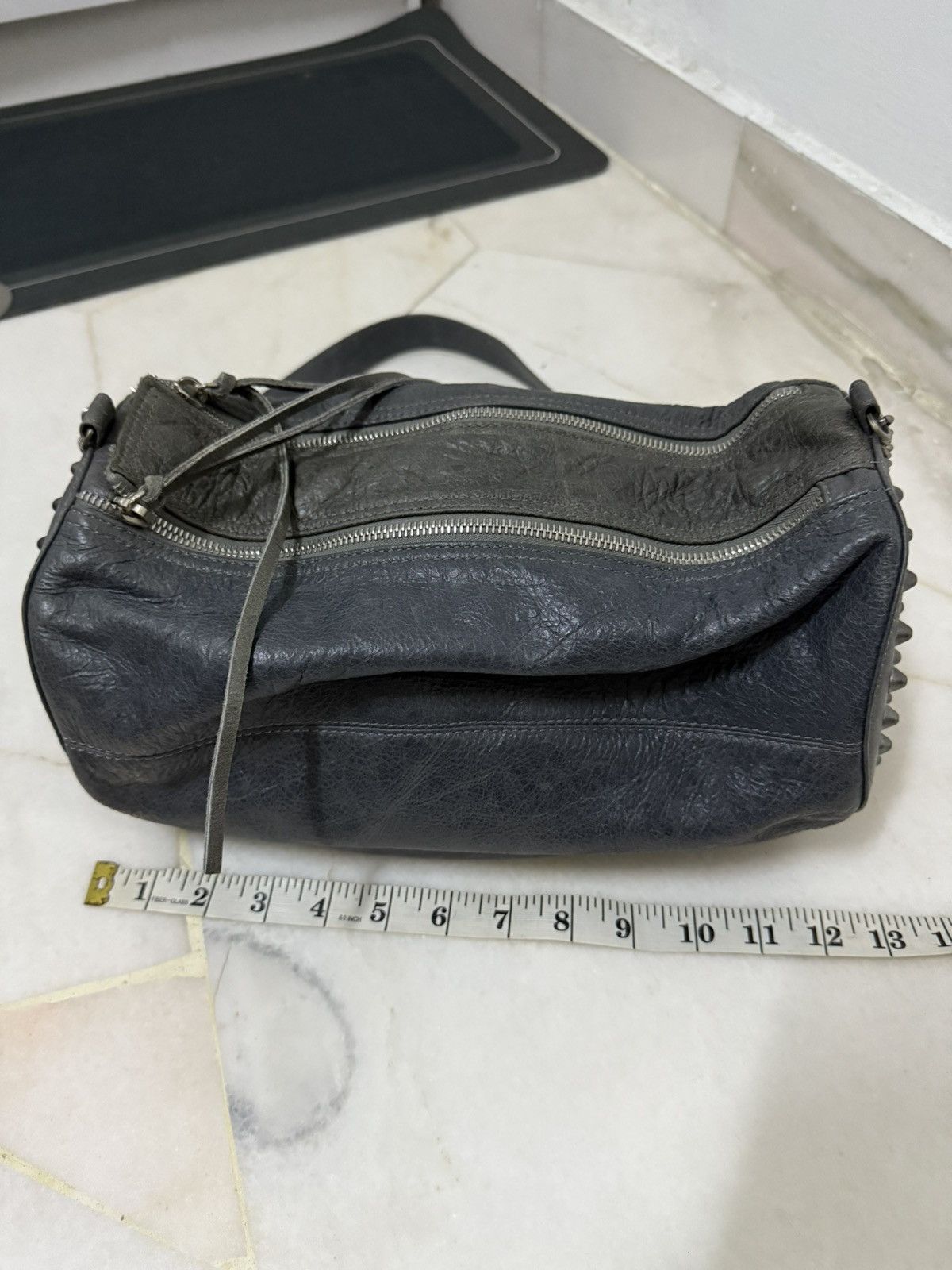Japanese Brand Vintage Patina leather Studded chain sling bag Size ONE SIZE - 8 Thumbnail