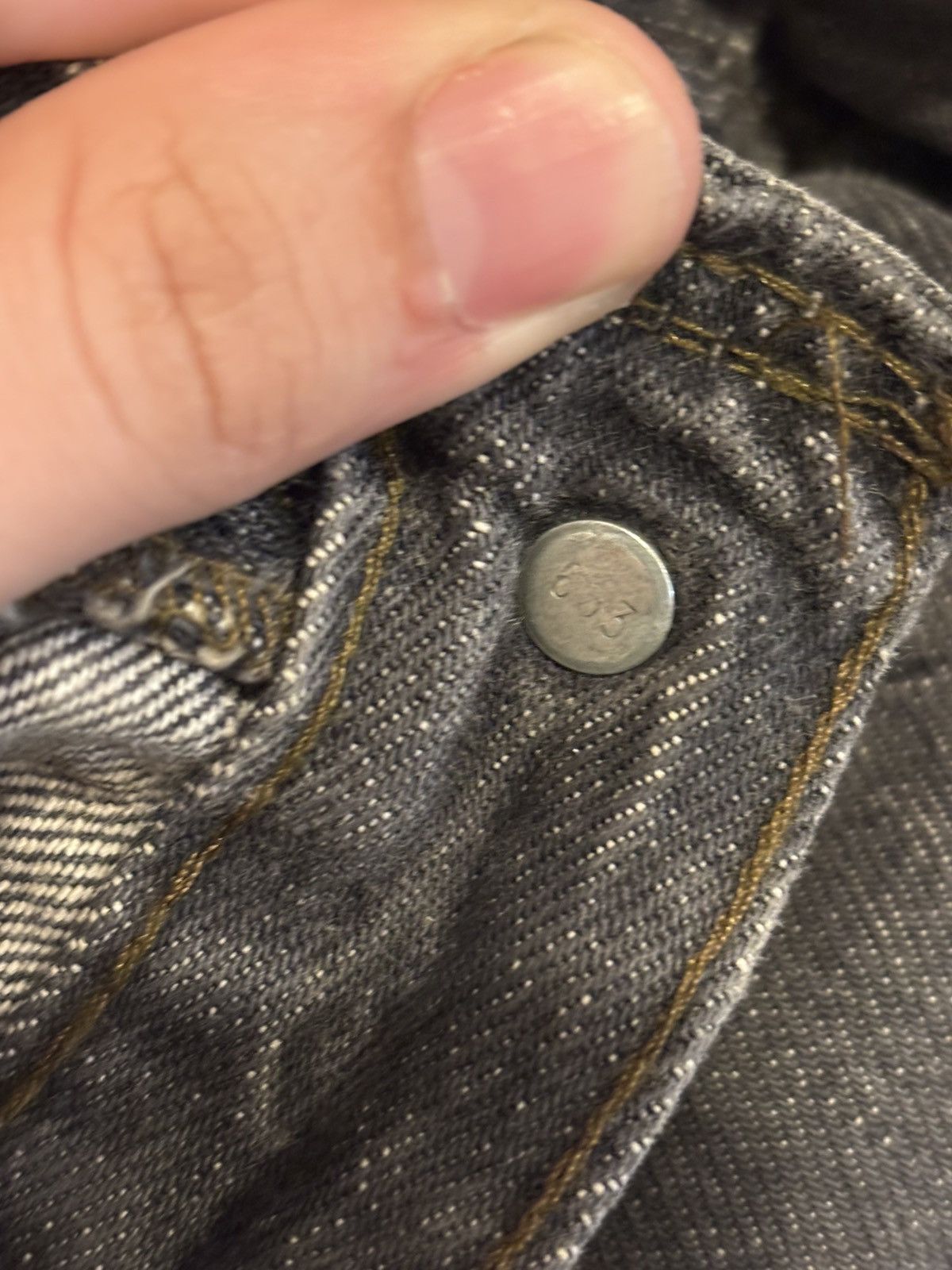 Levi's Distressed 80s Levi's 501-0658 Black Yarn Dyed Denim 32 × 28 Size US 32 / EU 48 - 9 Thumbnail
