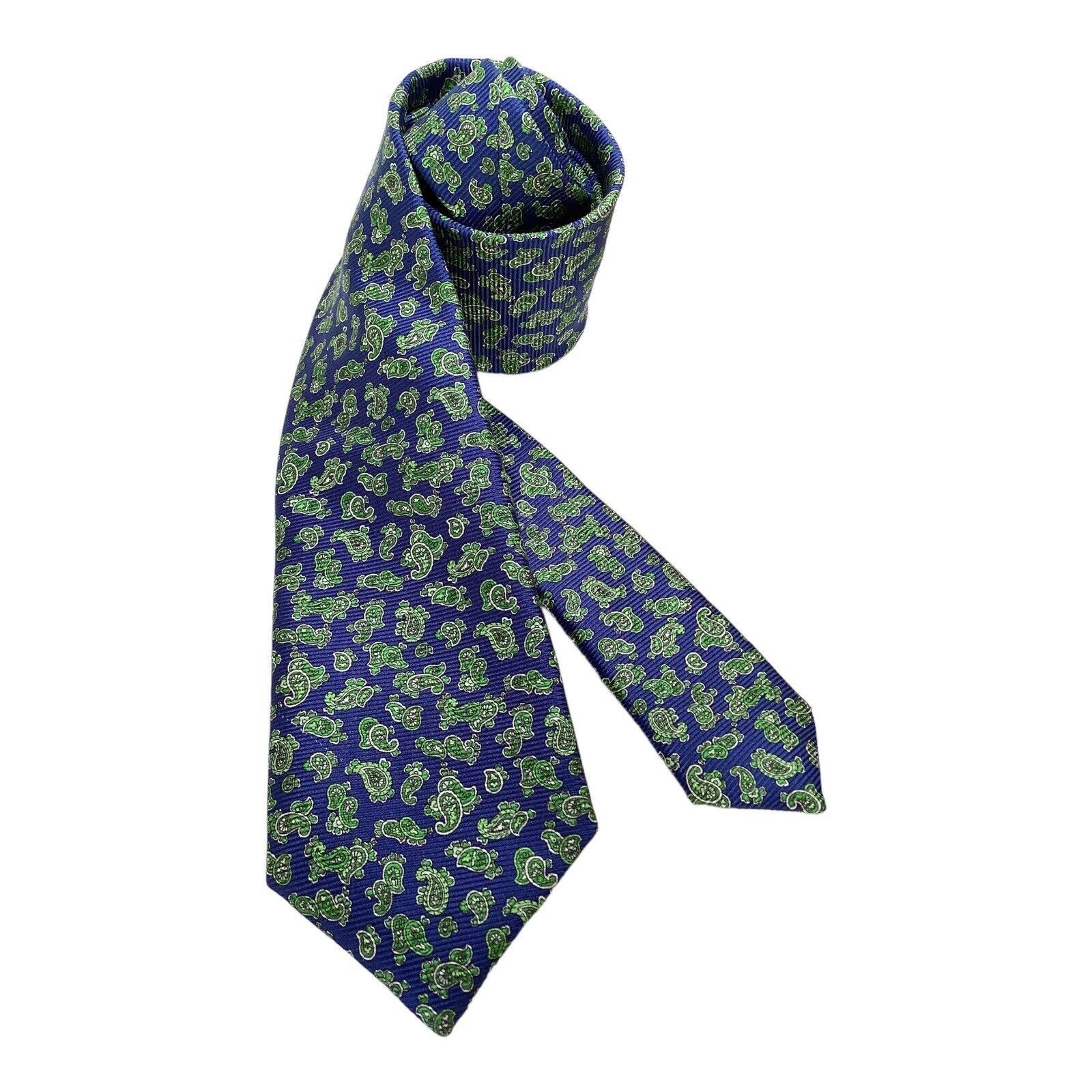 Fumagalli FUMAGALLI MILANO Green & Blue Paisley Luxury Designer Silk T Size ONE SIZE - 4 Thumbnail