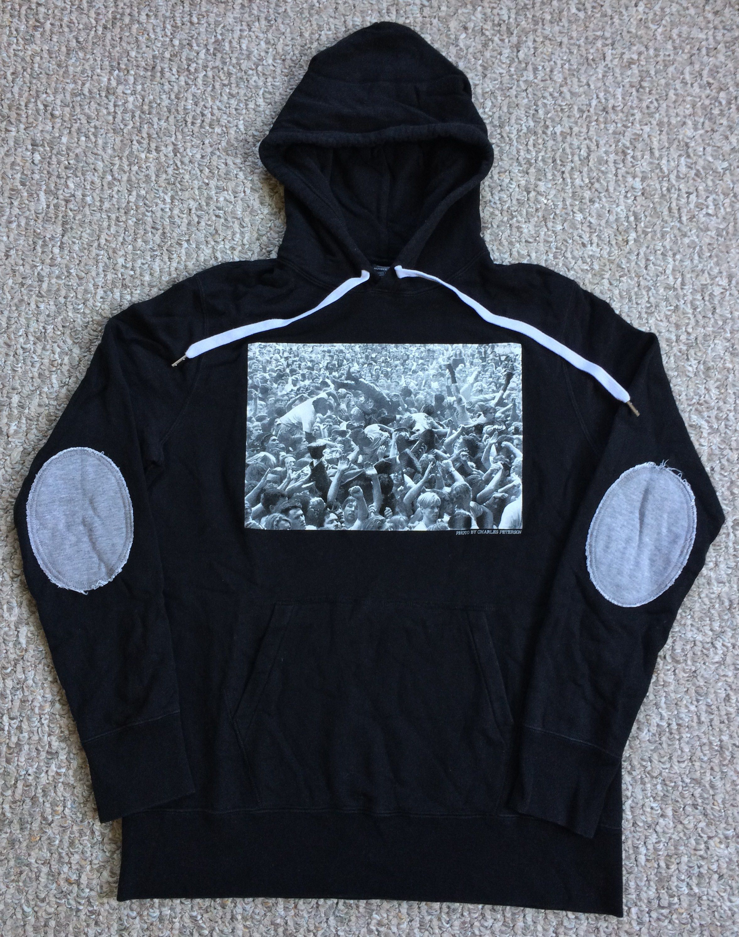 image of F/w 2009 Number (N)Ine X Charles Peterson Mosh Pit Hoodie in Black, Men's (Size Medium)