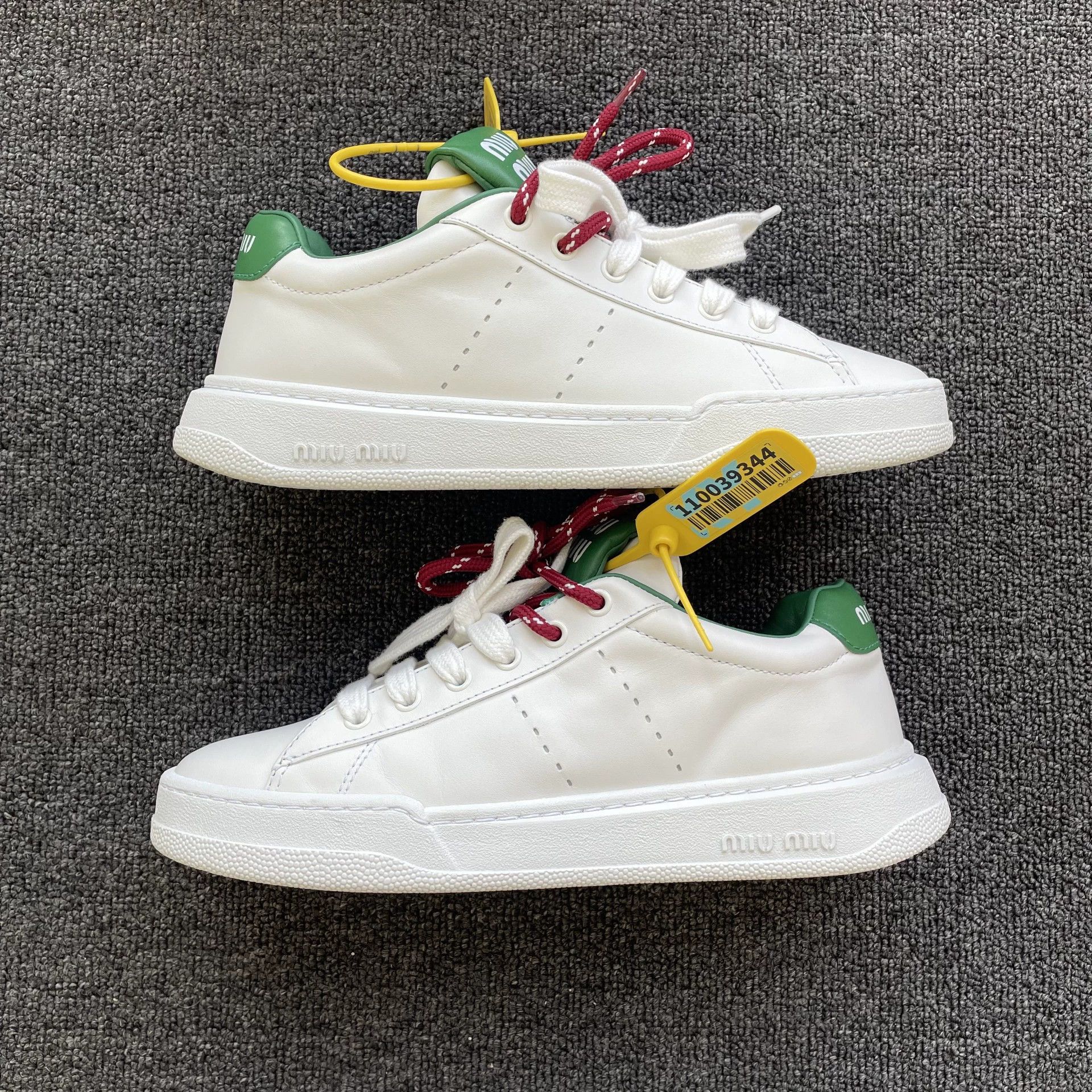 Miu Miu MIU MIU Wmns Calf Leather Low-Top Sneakers WG 38.5 Size US 8 / IT 38 - 6 Thumbnail