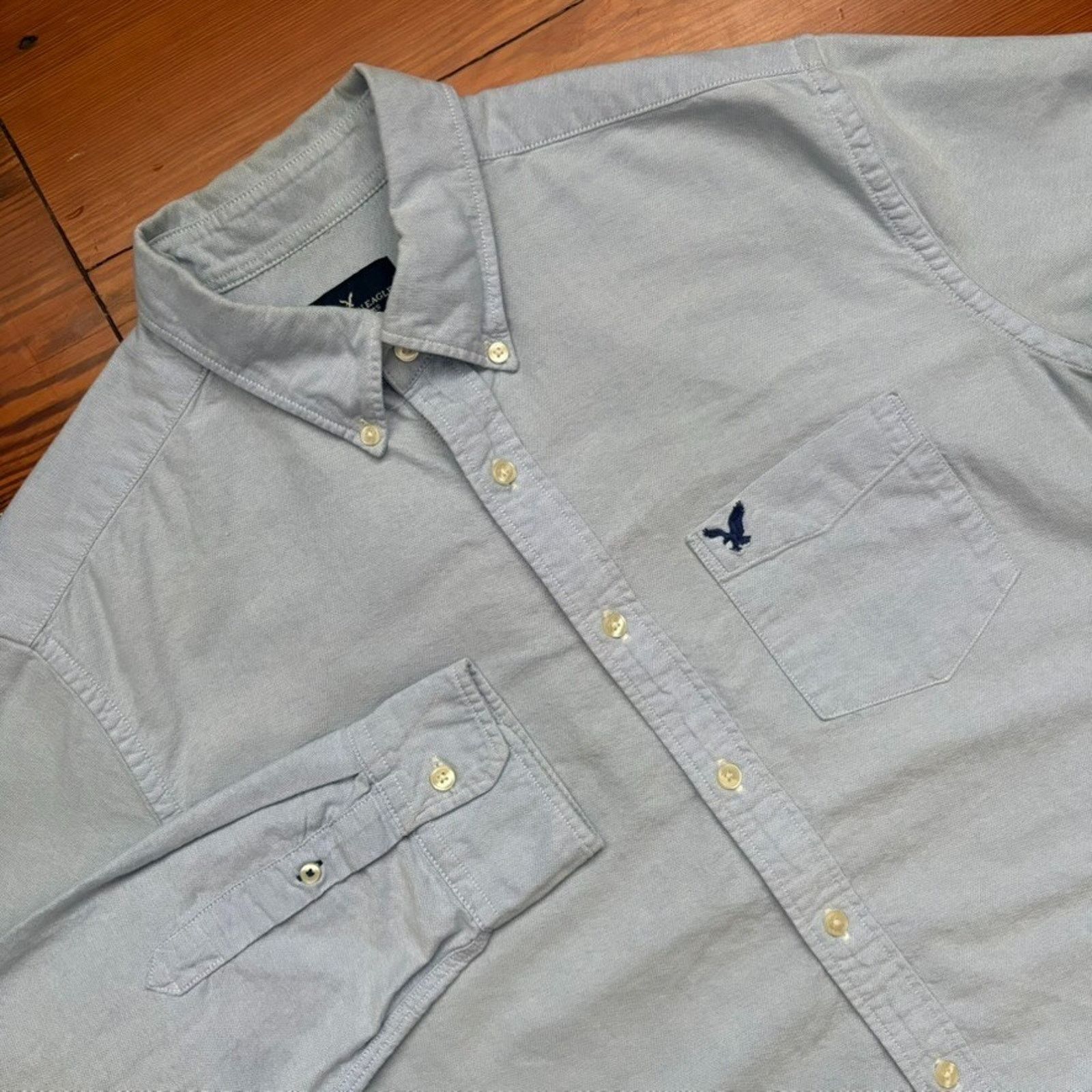 American Eagle Outfitters American Eagle Oxford Button Up Shirt Men's Size L Y2K Size US L / EU 52-54 / 3 - 3 Thumbnail
