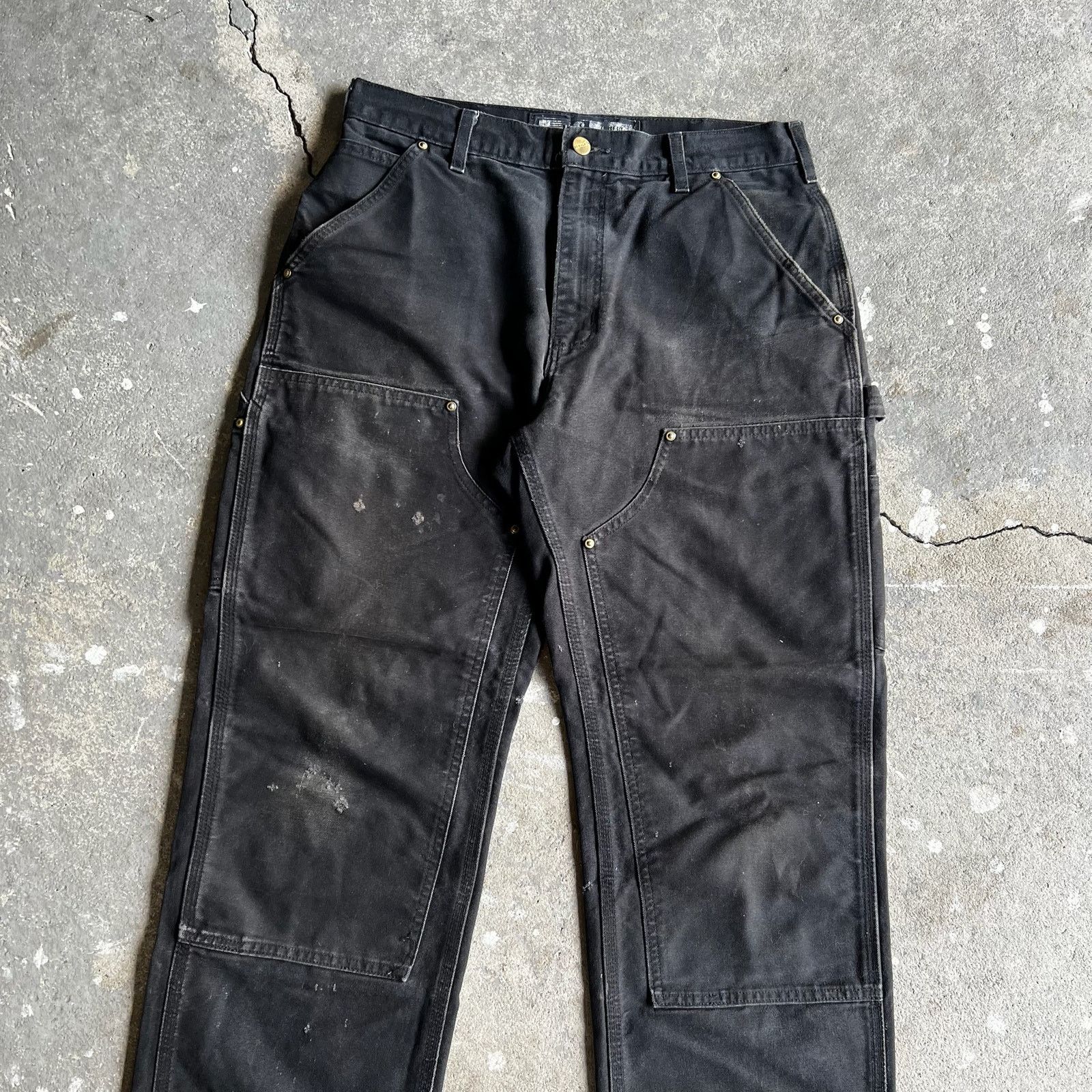 Carhartt × Vintage Carhartt black double knee work wear carpenter pants Size US 31 - 2 Thumbnail