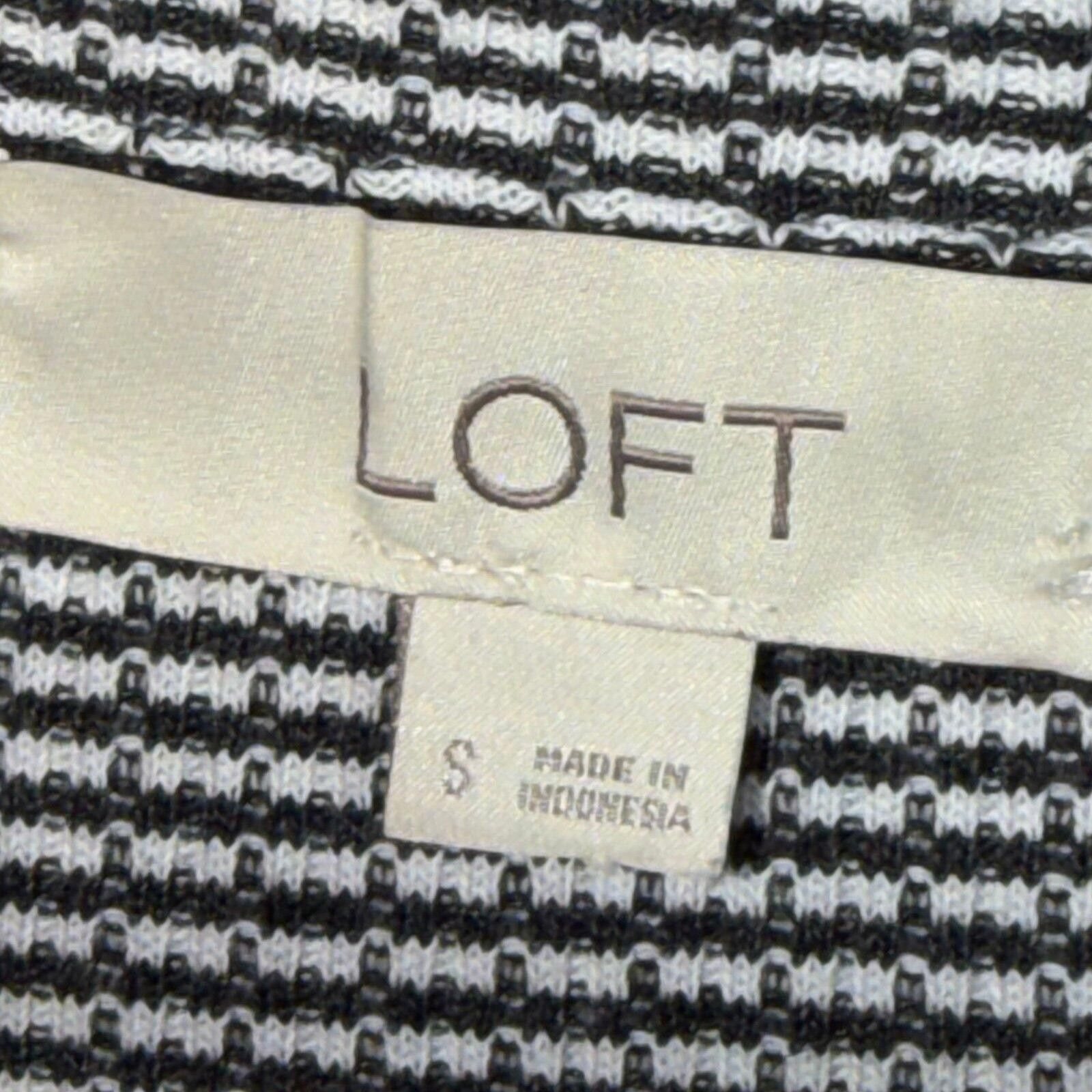 Other LOFT Striped Ribbed Henley Small 3/4 Sleeve Stretch Size S / US 4 / IT 40 - 6 Thumbnail