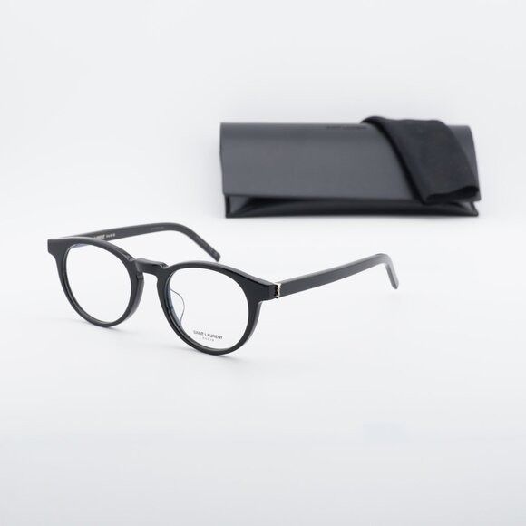 Saint Laurent Paris Saint Laurent SLM122/F 001 Round Eyeglasses Black 50mm Frame Size ONE SIZE - 10 Thumbnail