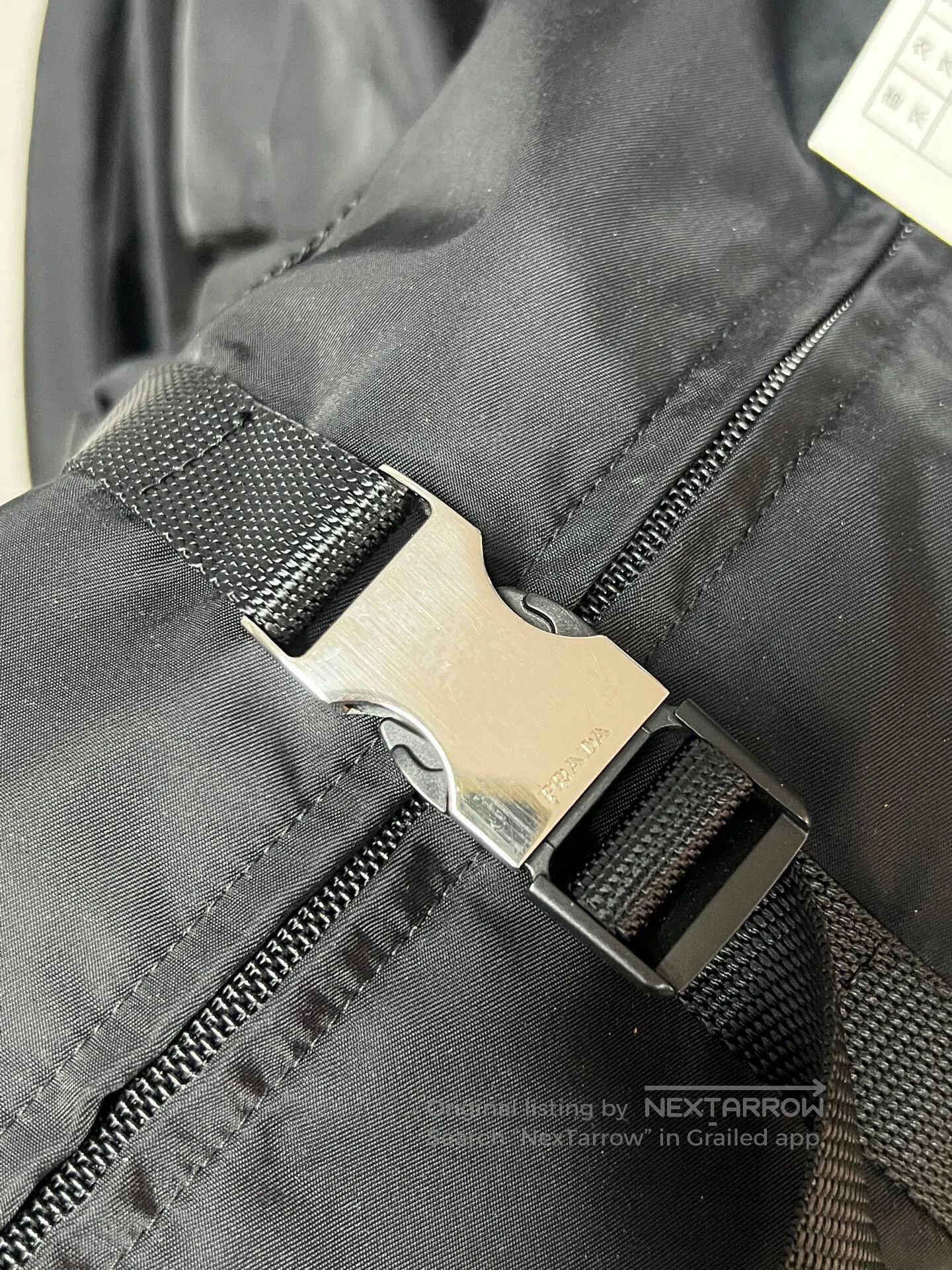 Prada black nylon belted jacket by Prada. Size L / US 10 / IT 46 - 4 Thumbnail