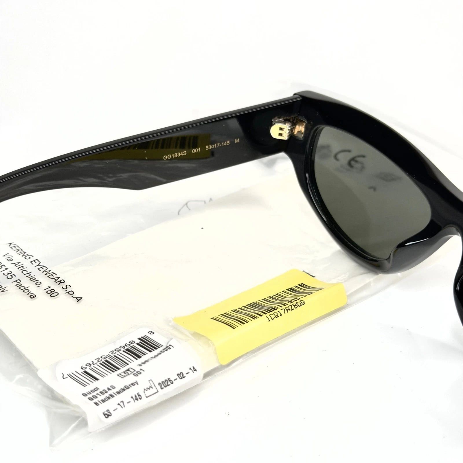 Gucci GUCCI 1834 Black Cat Narrow Sculpted Gg1834S Sunglasses 001 Size ONE SIZE - 6 Thumbnail