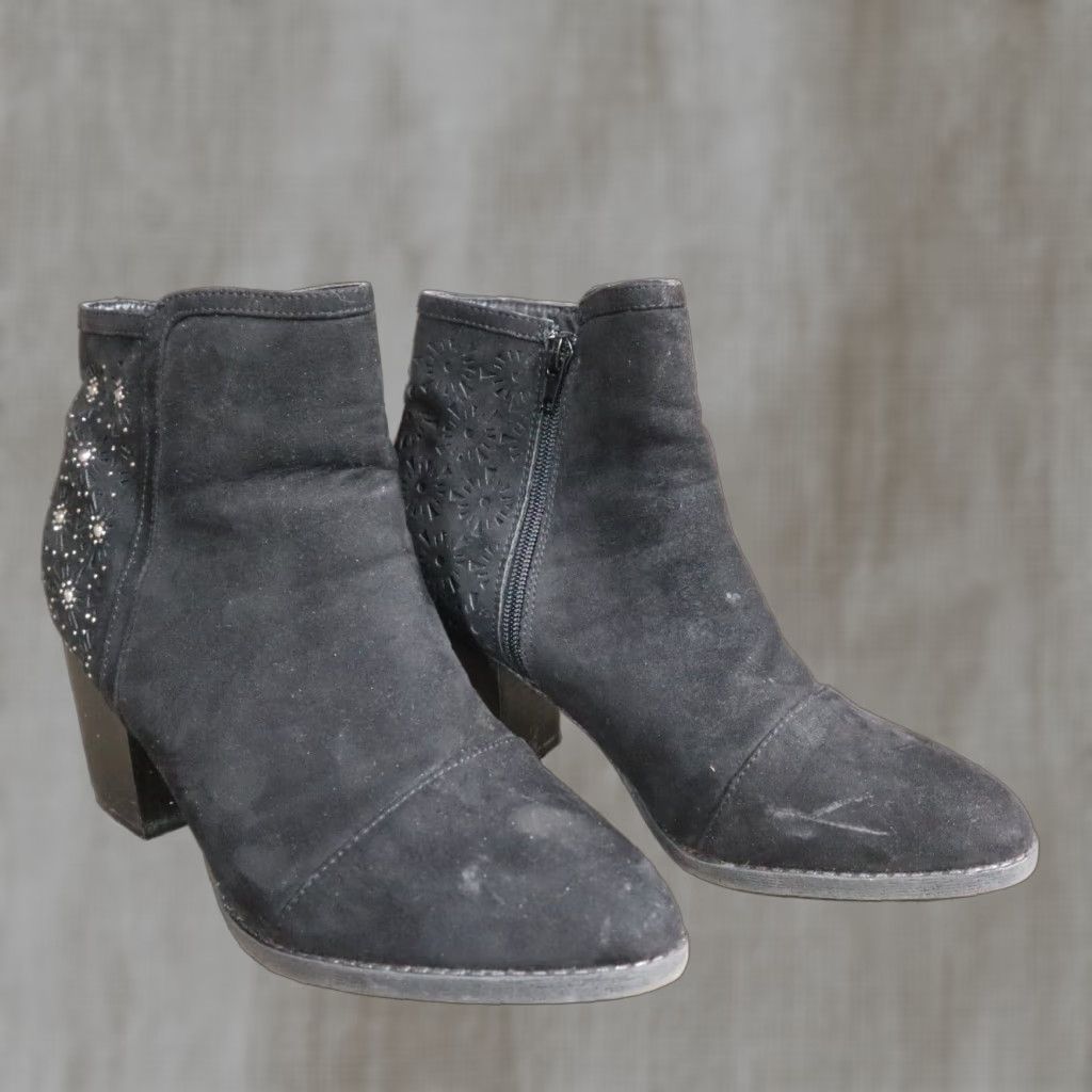 Sugar Sugar Western Bootie Heel, Black Suede, Women's Size 10, Riding Equestrian Boots Size US 10 / IT 40 - 1 Thumbnail