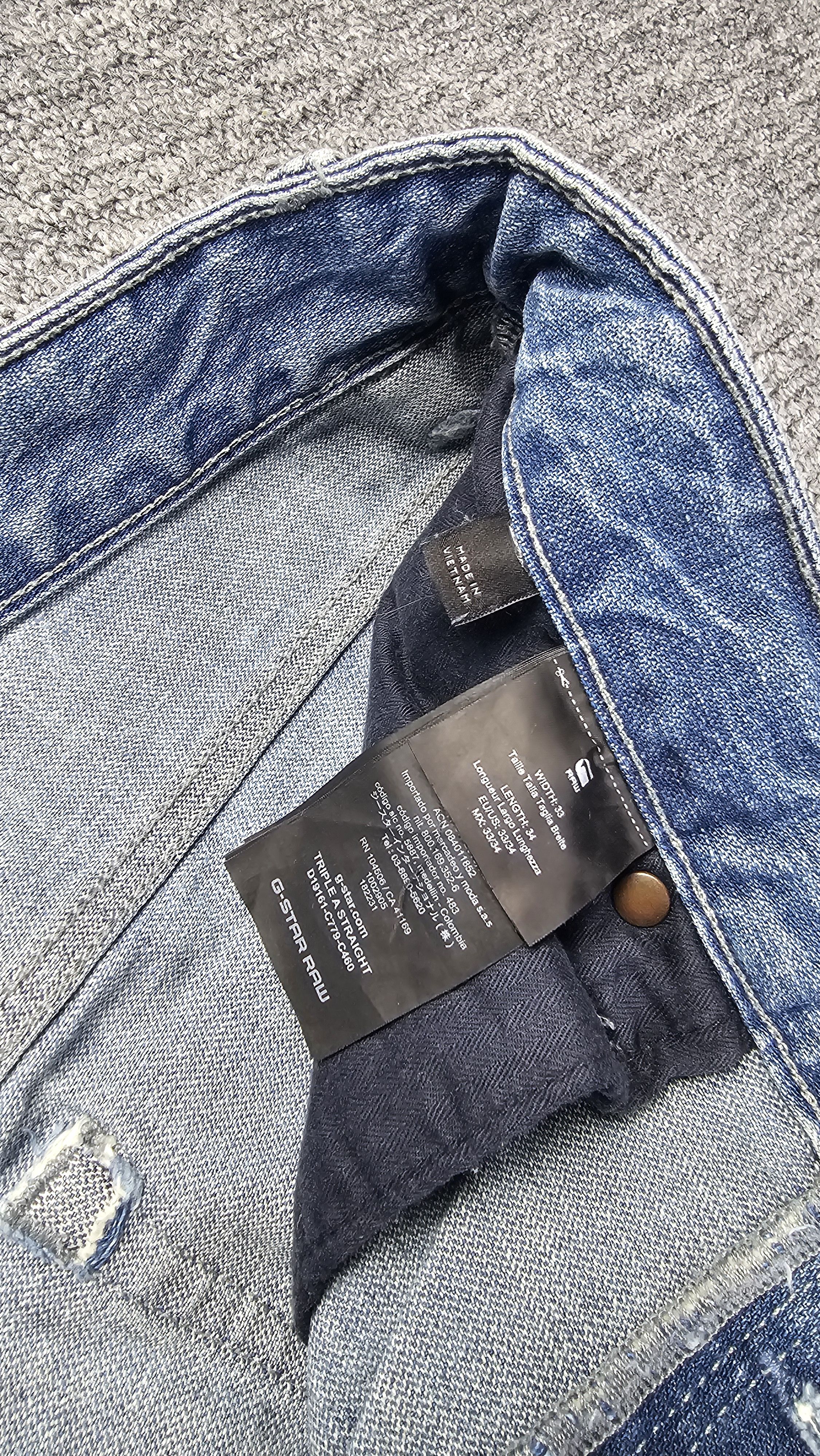 G-Star G-Star Raw Triple A Straight Faded Light Wash Denim W33 L34 Size US 33 - 7 Thumbnail