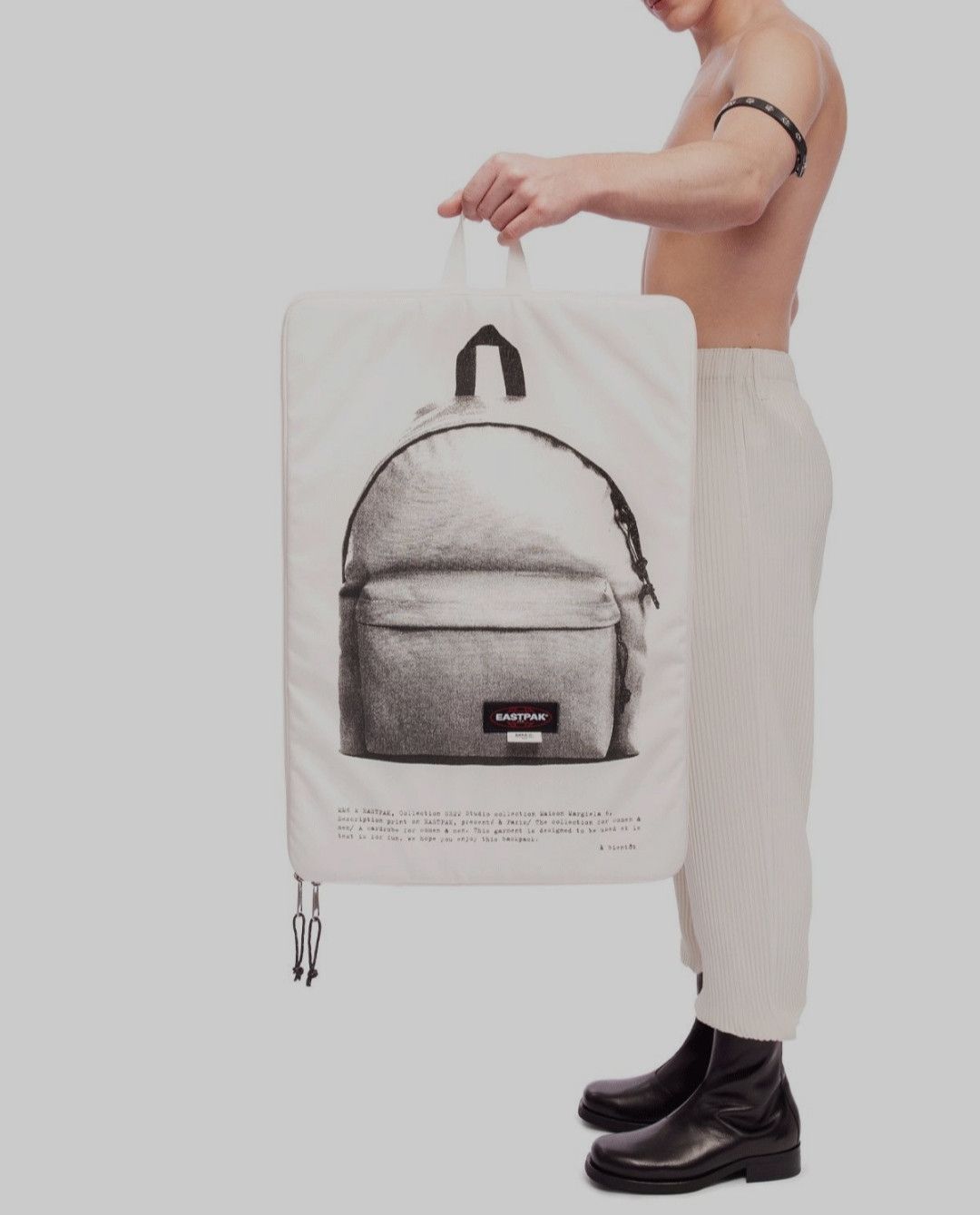 image of Maison Margiela Off-White Eastpak Oversize Poster Backpack in Offwhite, Men's