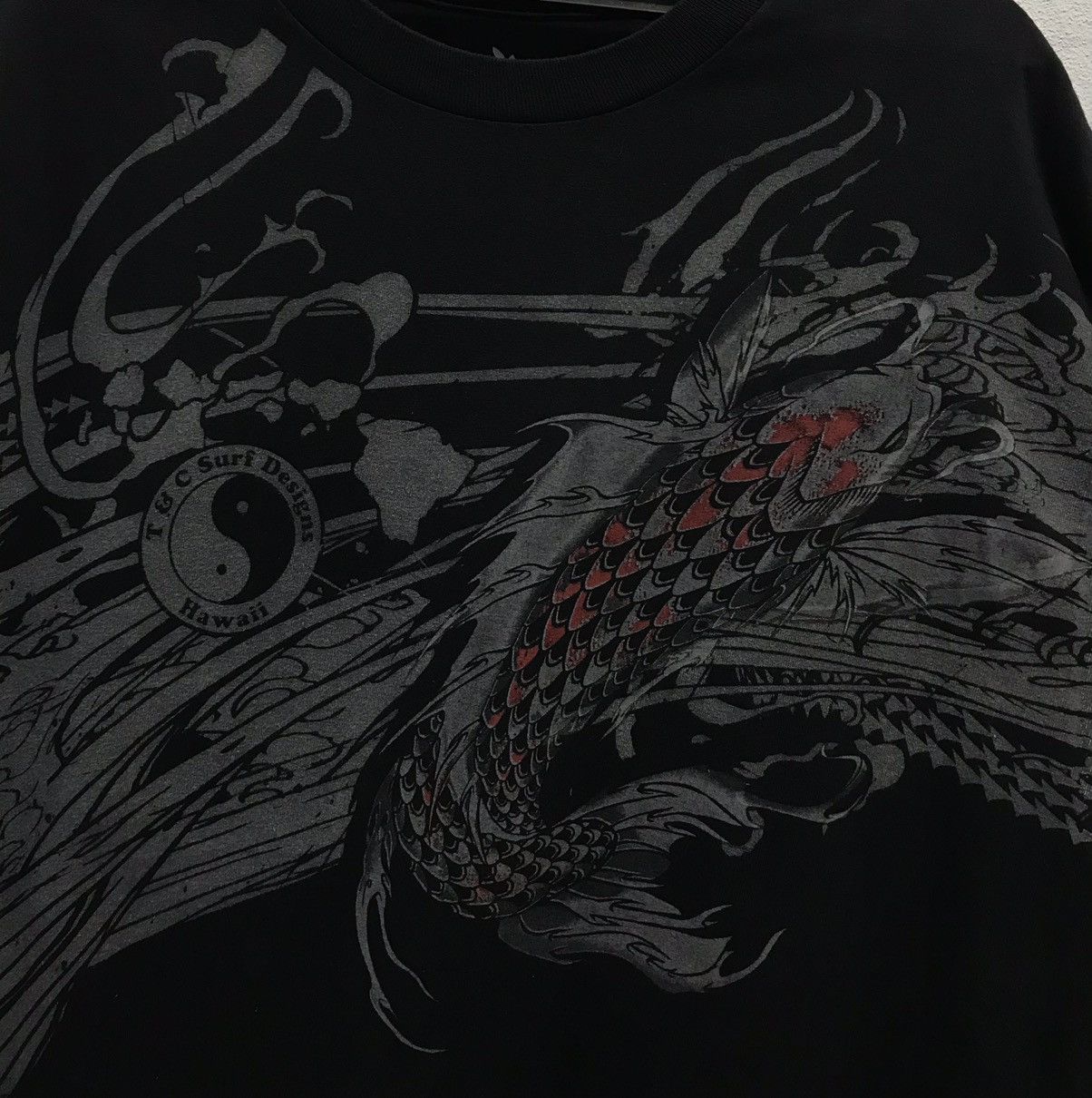 Japanese Brand × Vintage Vintage T&C Surf Hawaii Fish Koi Sukajan Long Sleeve Shirt Size US XL / EU 56 / 4 - 3 Thumbnail