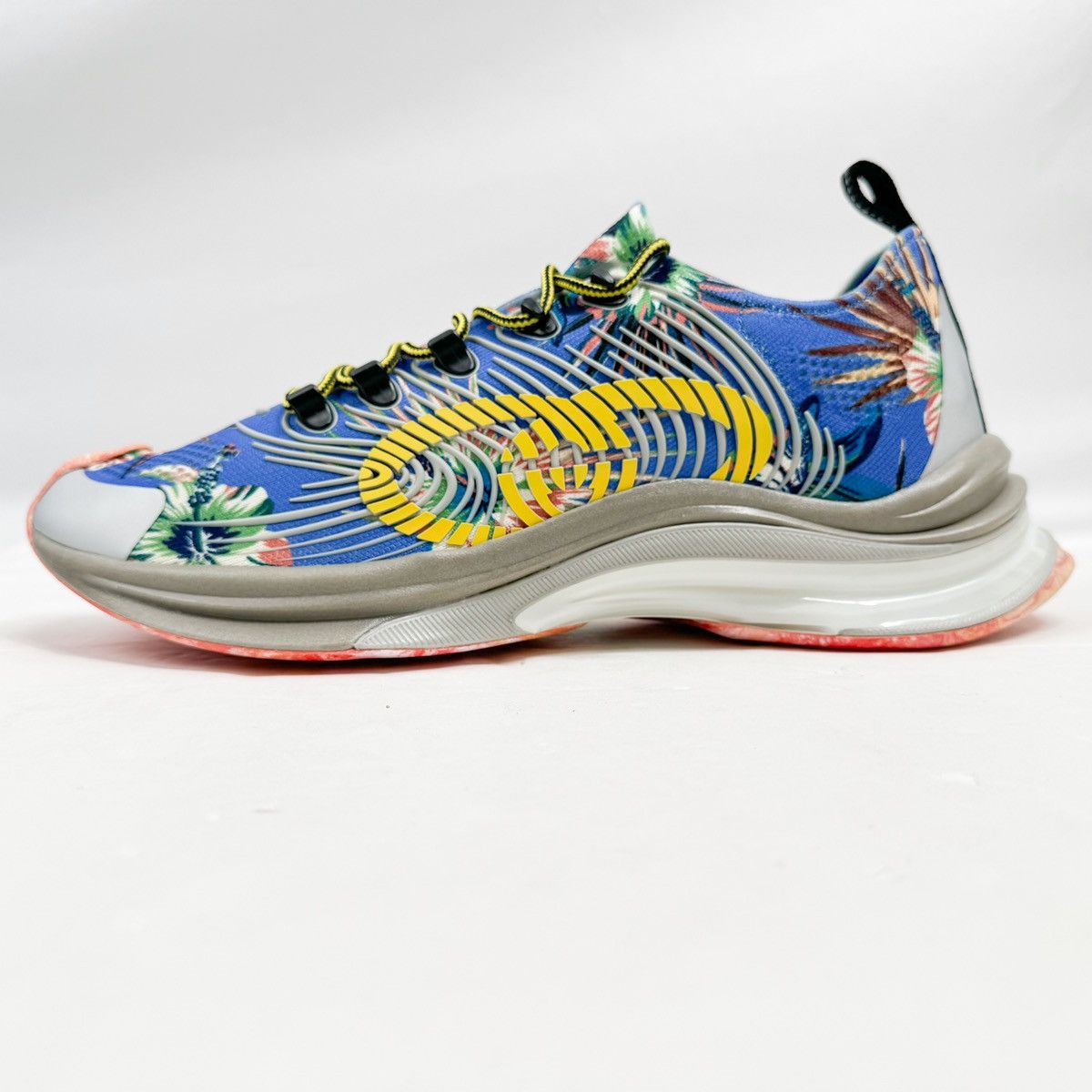 Gucci Gucci Marble and Floral Run Sneakers 'Blue Yellow White' Size US 12 / EU 45 - 11 Thumbnail