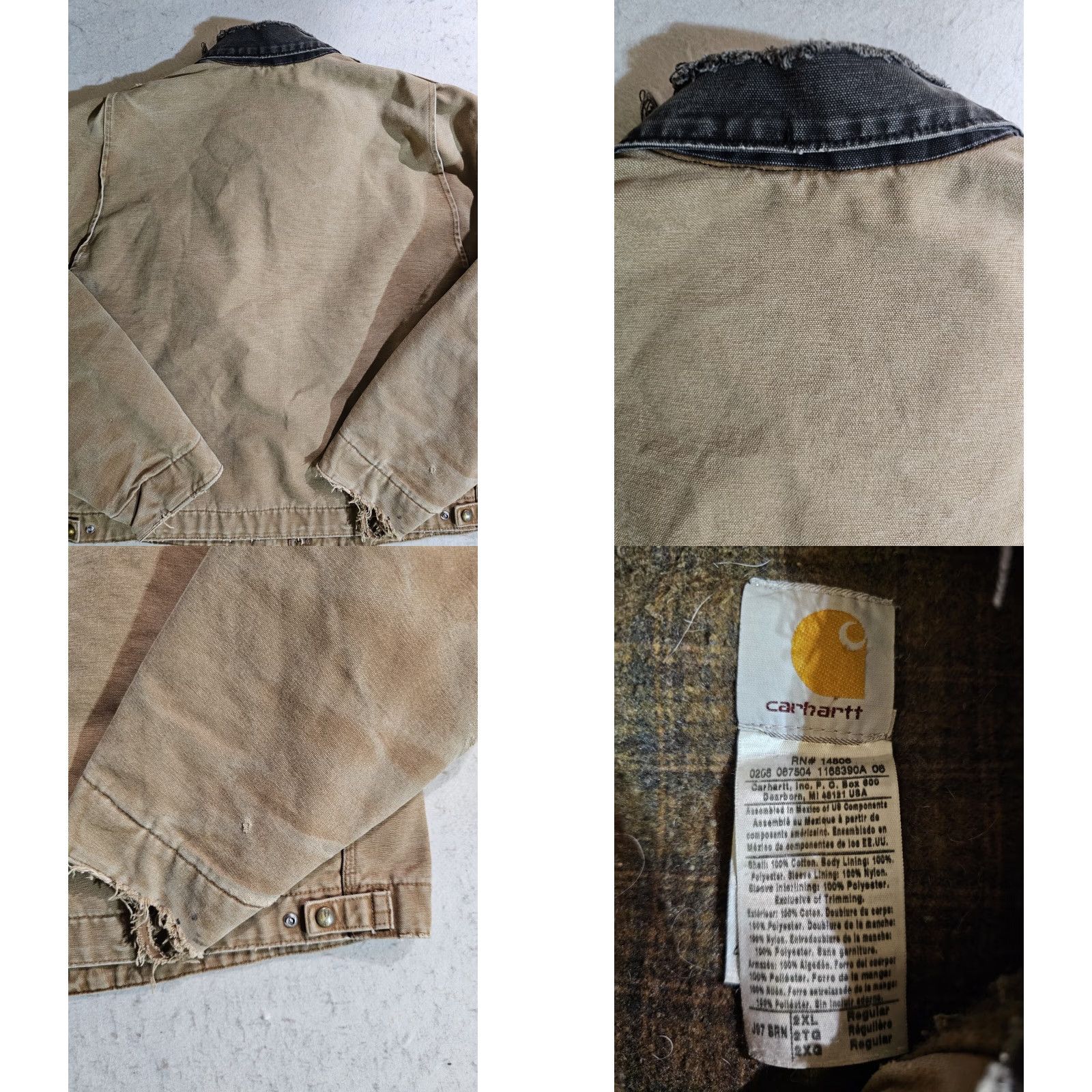 Carhartt VINTAGE Carhartt Jacket Canvas Detroit J97 BRN Distressed Size XXL Brown Women/Men? Size US XXL / EU 58 / 5 - 8 Thumbnail