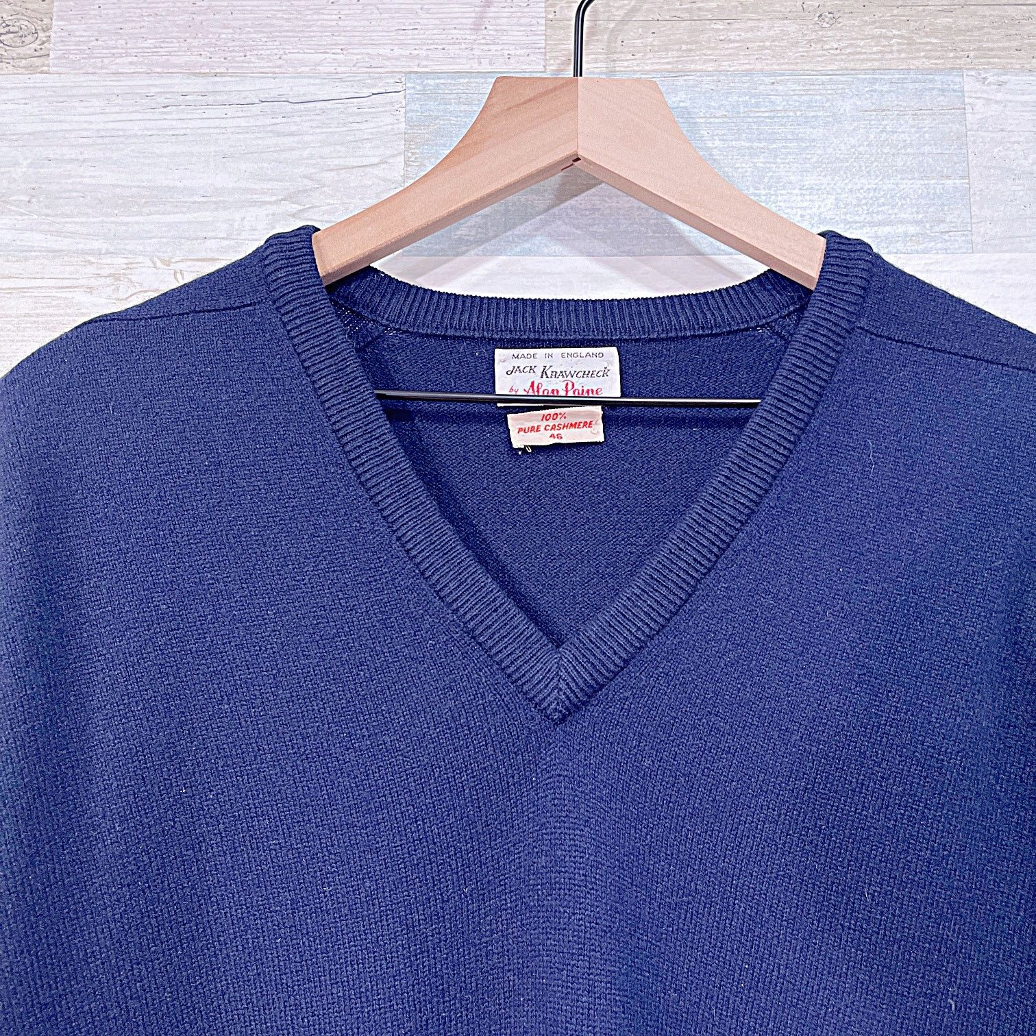 Alan Paine × Vintage Alan Paine Vintage 100% Cashmere Sweater Blue Mens 46 XL Size US XL / EU 56 / 4 - 2 Thumbnail