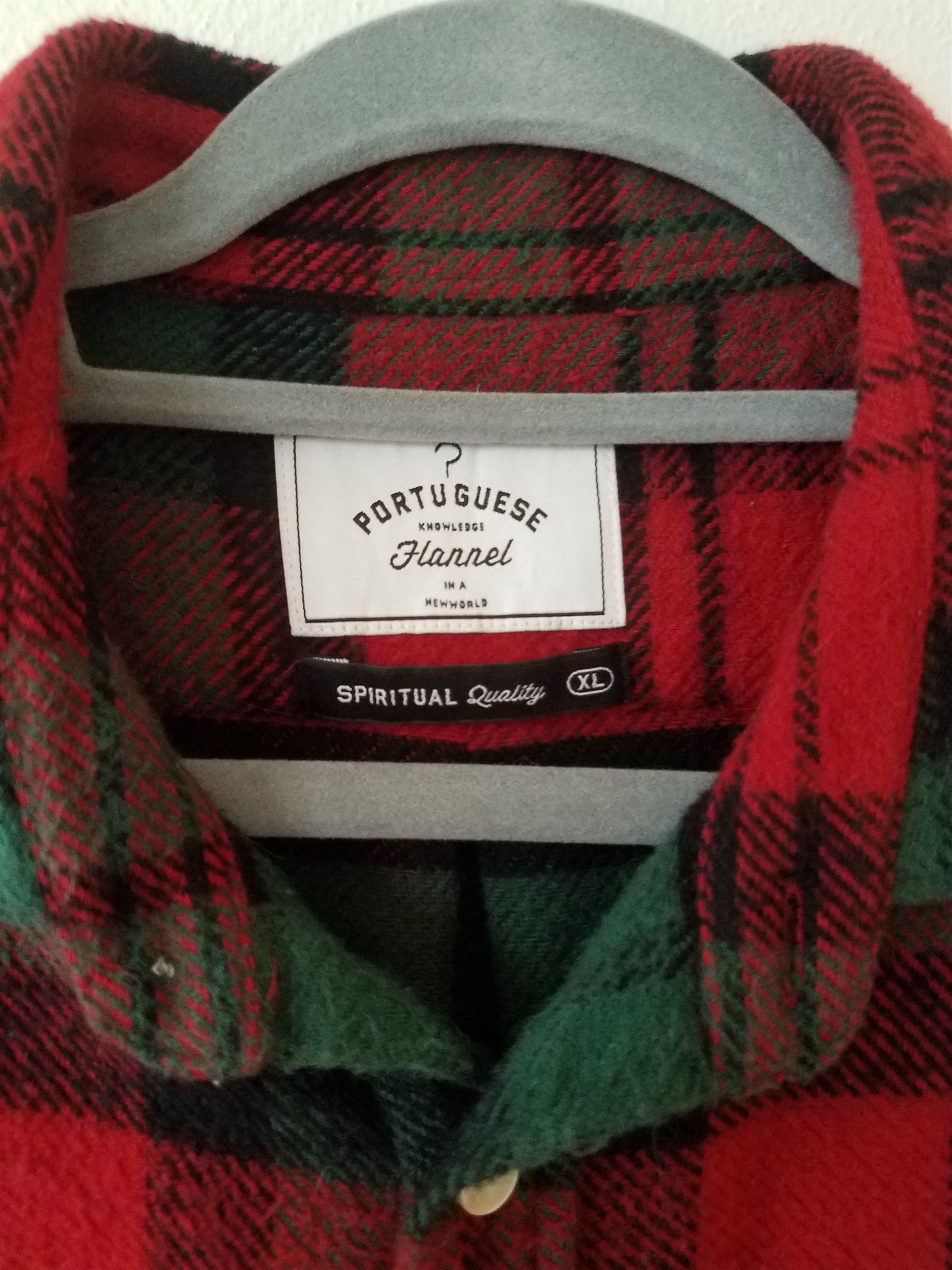 Portuguese Flannel Red and Green Plaid Shirt Size US XL / EU 56 / 4 - 3 Thumbnail