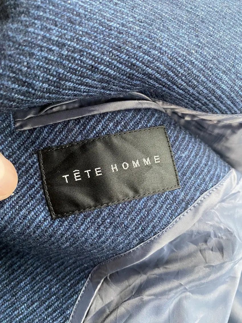 Tete Homme Tete Homme Wool Long Jacket - Blue Size M / US 6-8 / IT 42-44 - 9 Thumbnail