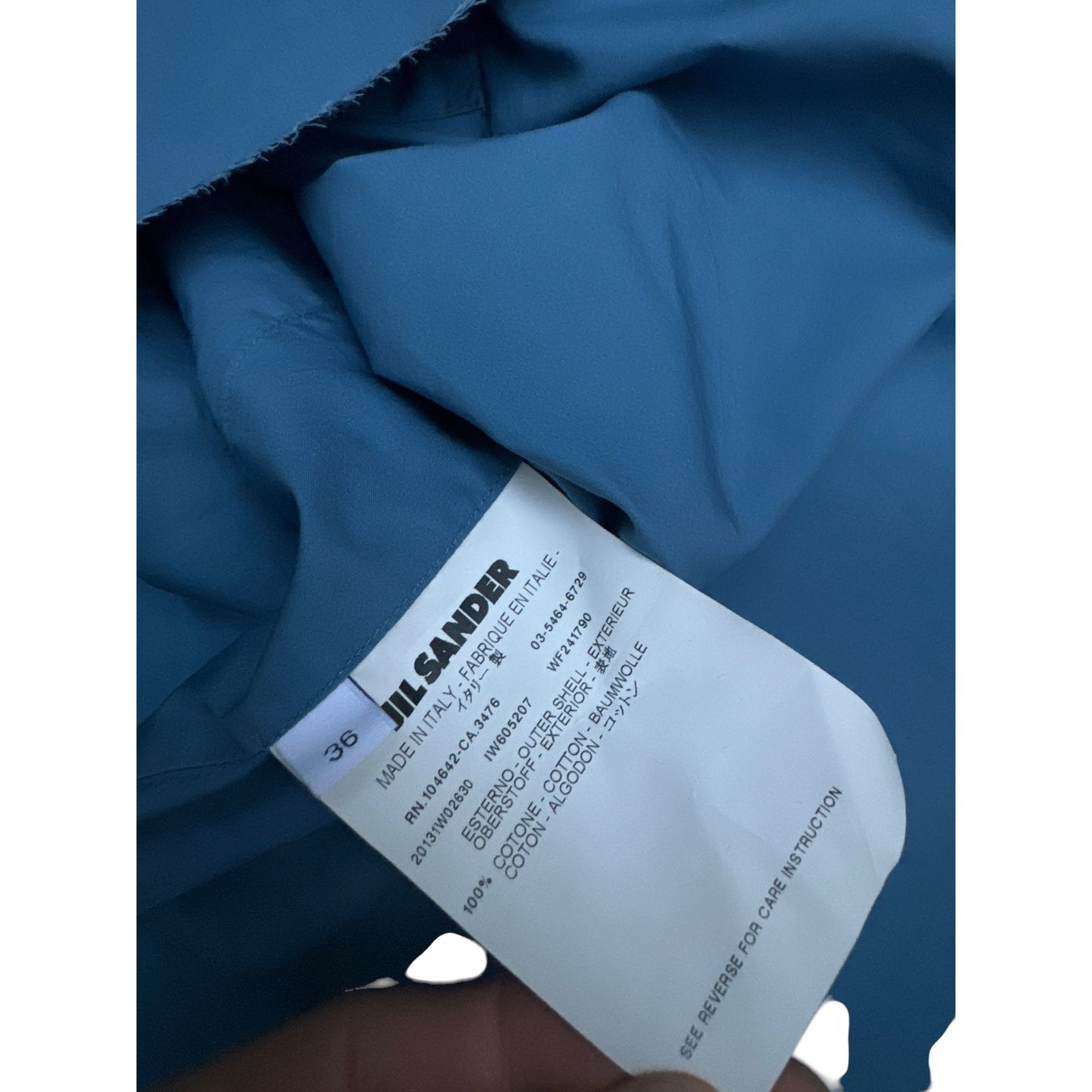 Jil Sander Blue Cotton Short Sleeves Shirt Size S / US 4 / IT 40 - 5 Thumbnail