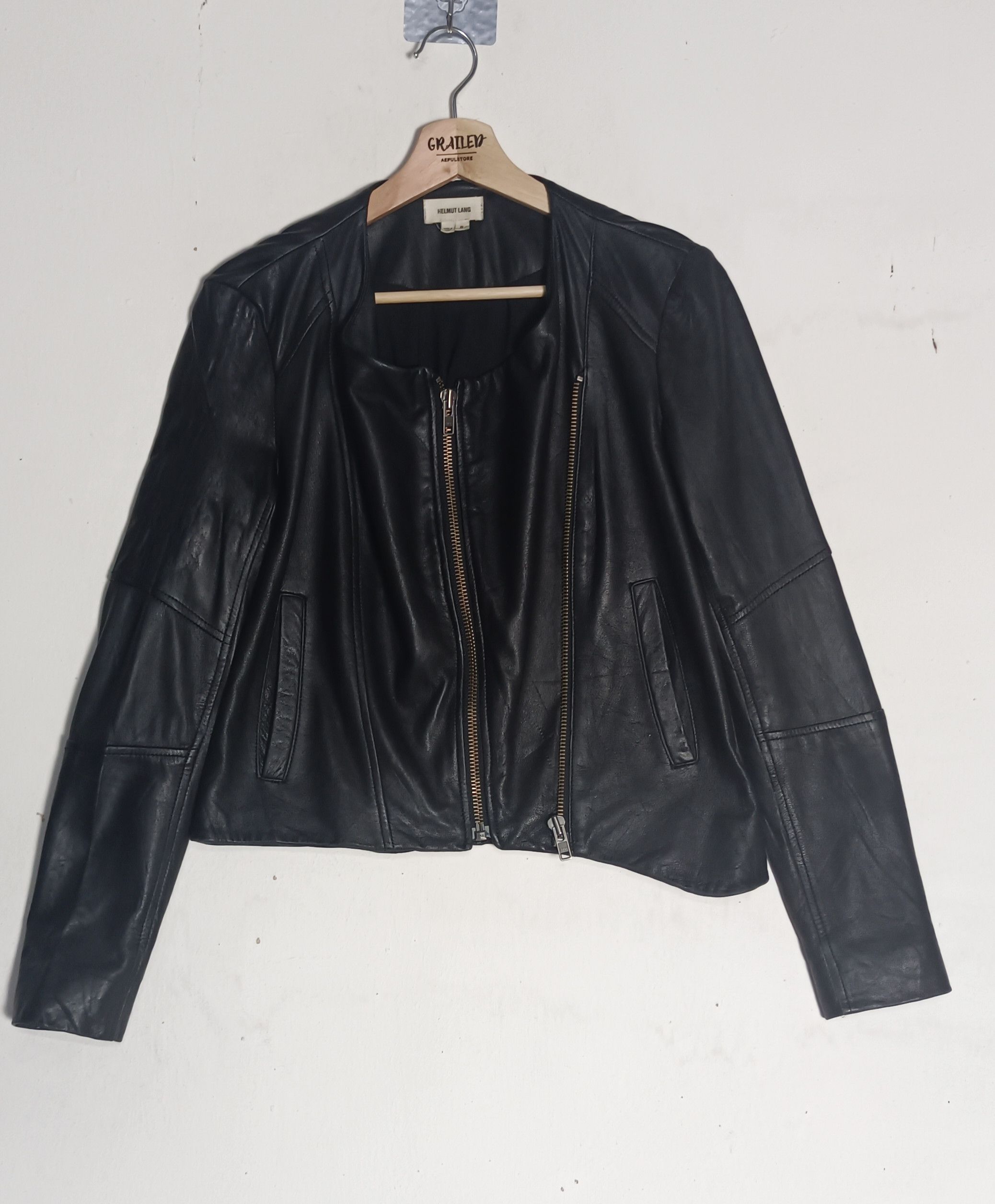 Helmut Lang 🔥HELMUT LANG Intermix Black Lamb Leather Asymmetrical Size S / US 4 / IT 40 - 2 Thumbnail