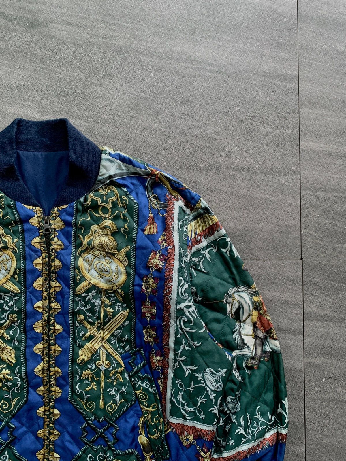 Hermes FREE TAX! 90s Reversible Silk Bomber Jacket Size US S / EU 44-46 / 1 - 4 Thumbnail