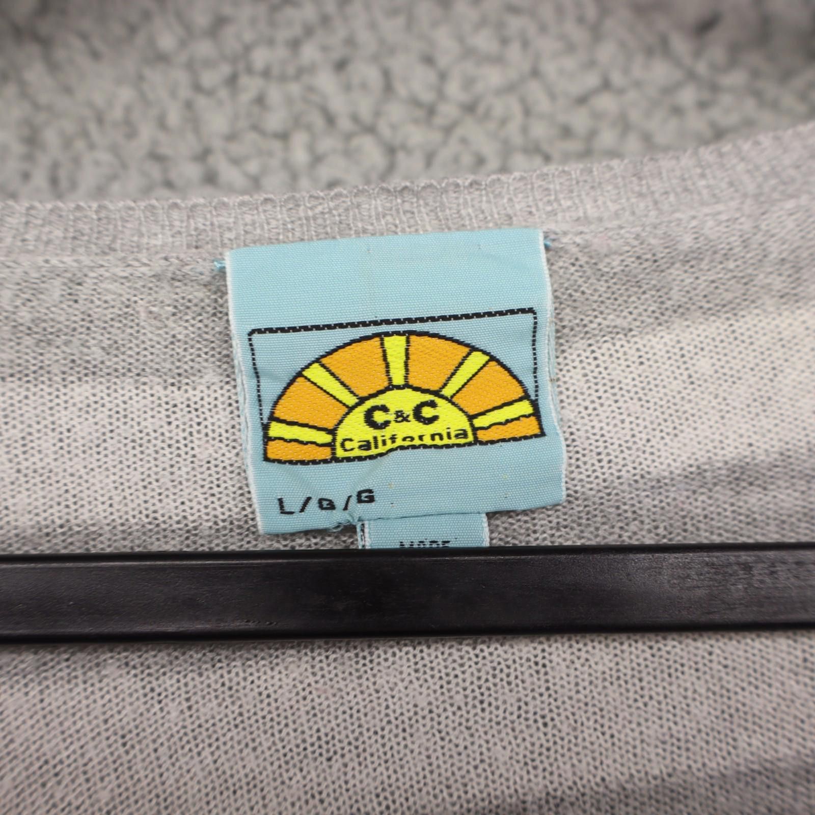 Other Women Large Knit Sweater Striped Cotton Grey C&C California Size L / US 10 / IT 46 - 3 Thumbnail