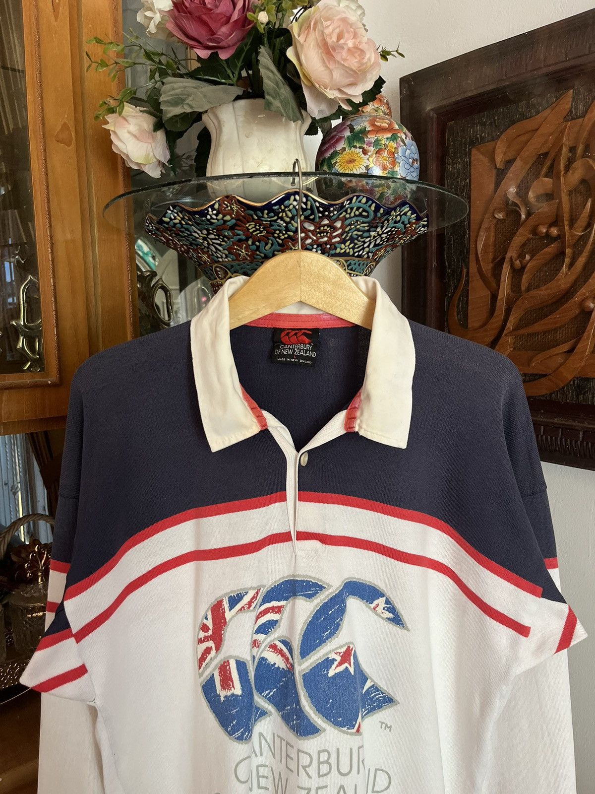 Canterbury of New Zealand Vintage Centerburry Australia Flag Logo Rugby Shirt Size US L / EU 52-54 / 3 - 2 Thumbnail