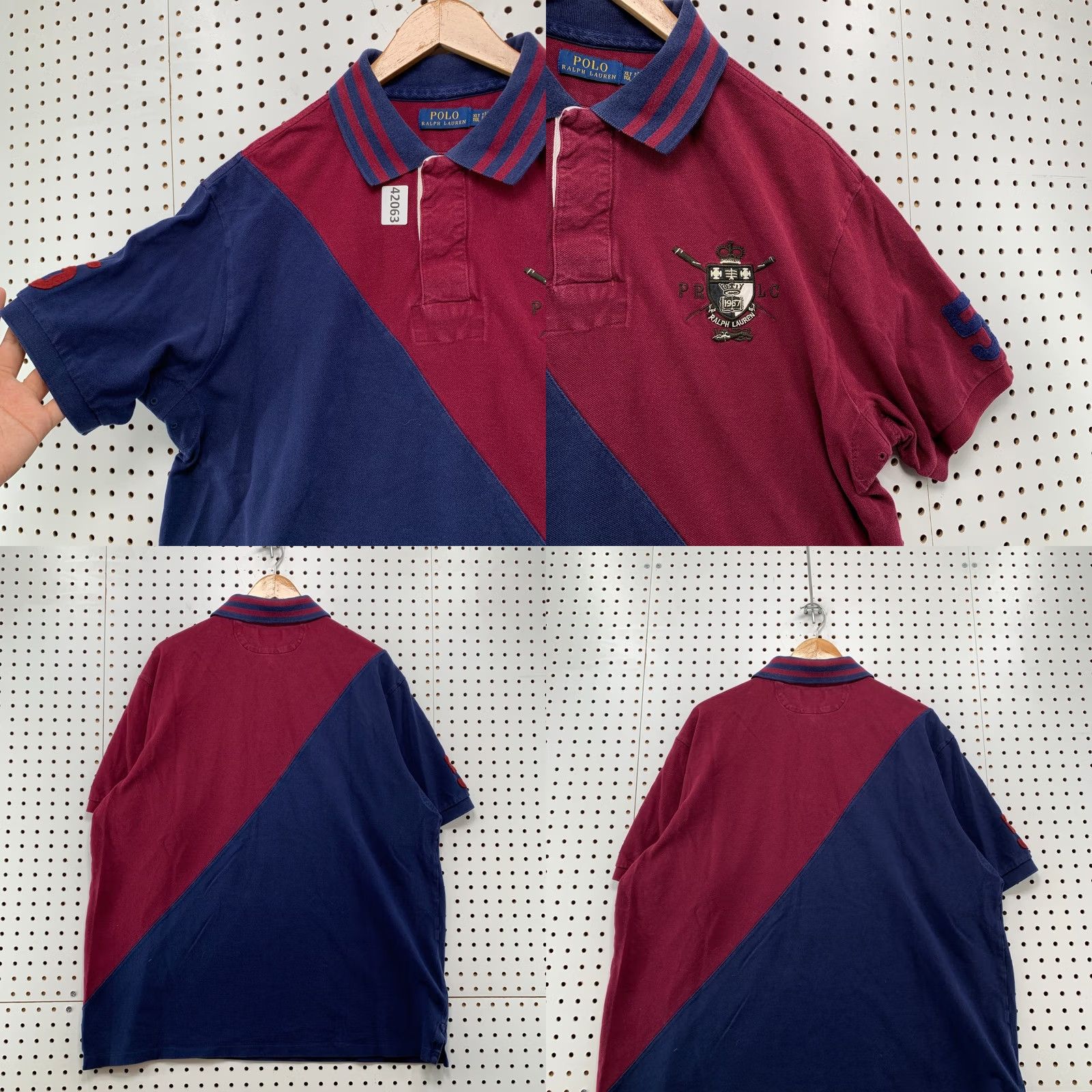 Polo Ralph Lauren Polo Ralph Lauren Rugby Shirt Men XLT Tall Colorblock Embroidered Blue Red Polo Shirt Size US XL / EU 56 / 4 - 8 Thumbnail