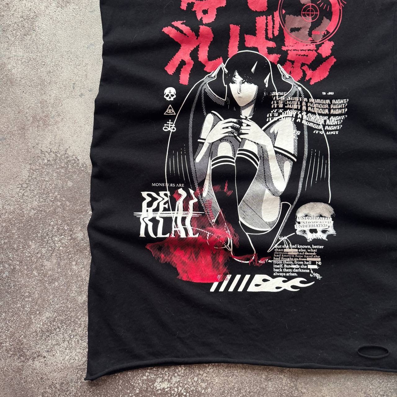 If Six Was Nine Killstar Y2K Gothic Anime Girl Long T-Shirt Size XS / US 0-2 / IT 36-38 - 5 Thumbnail