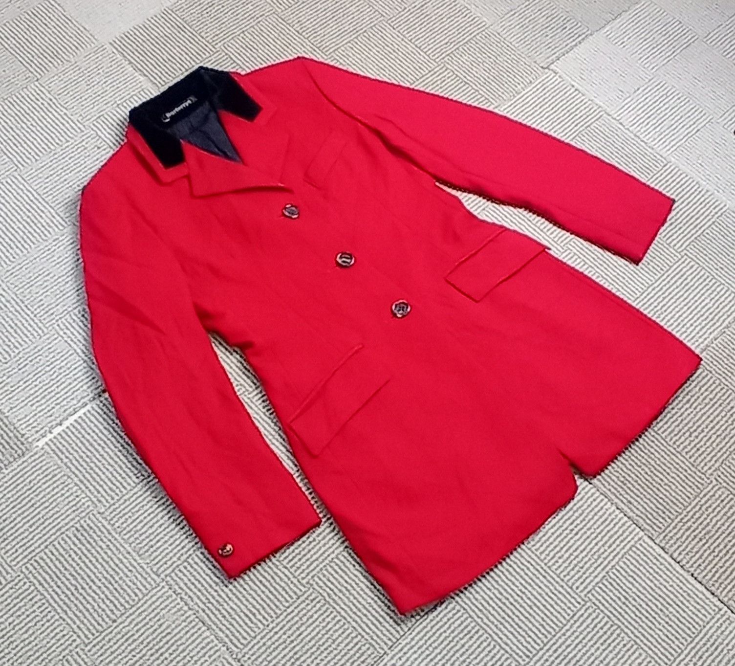 Burberry Vintage 80s Burberrys Wool Jacket Red Made in England Size S / US 4 / IT 40 - 7 Thumbnail
