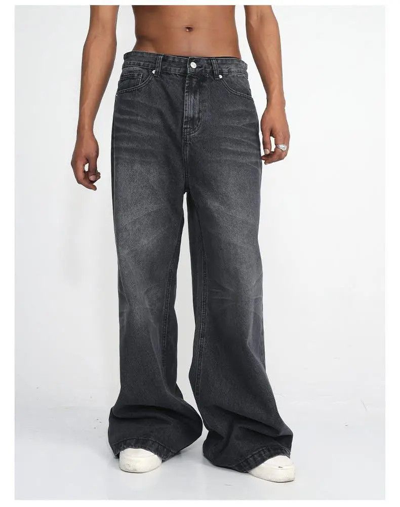 Japanese Brand × Jean Gray Washed Baggy Wide Leg Stacked Denim Jeans Size US 32 / EU 48 - 4 Thumbnail