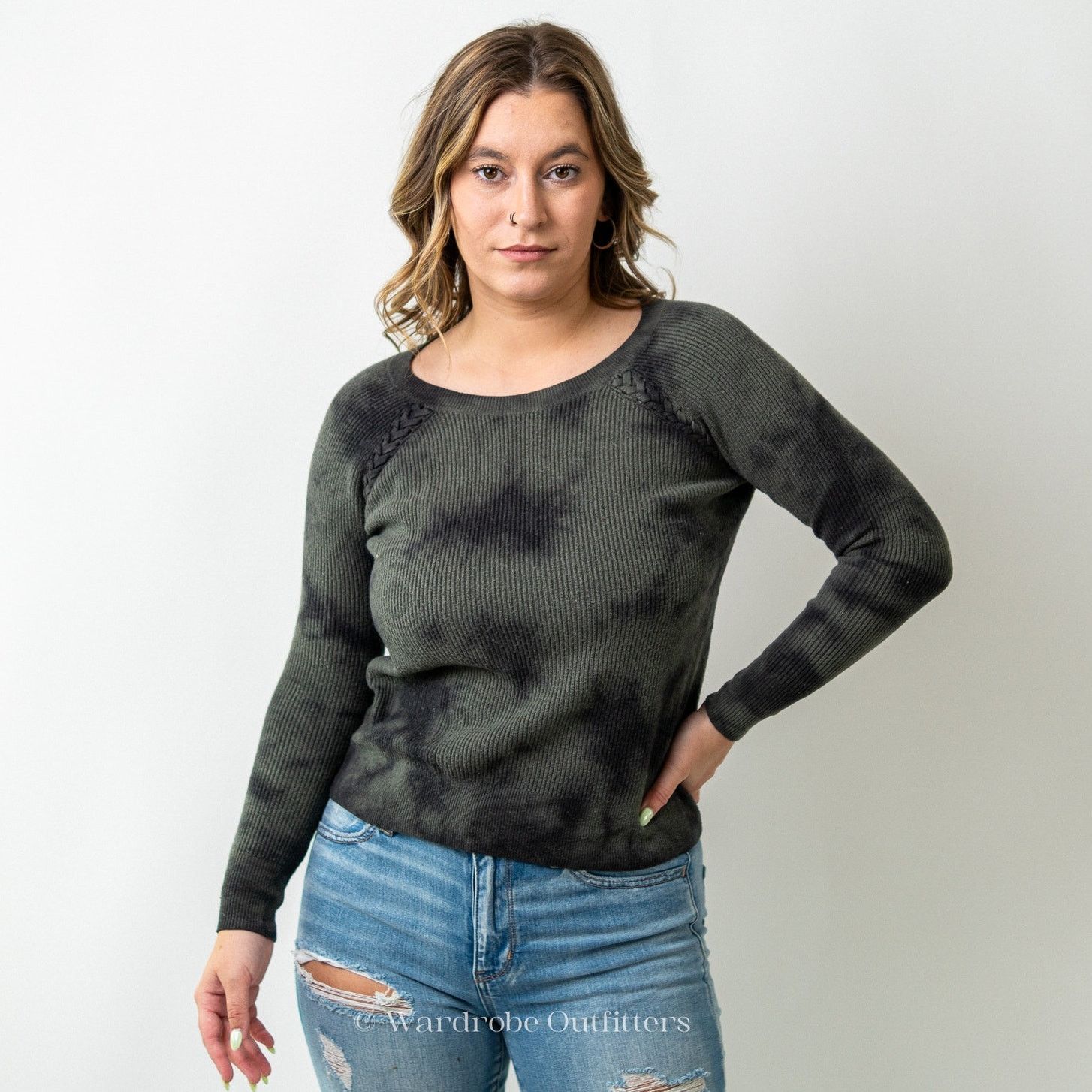 American Eagle Outfitters AEO Ribbed Tie Dye Long Sleeve Sweater Size S / US 4 / IT 40 - 3 Thumbnail