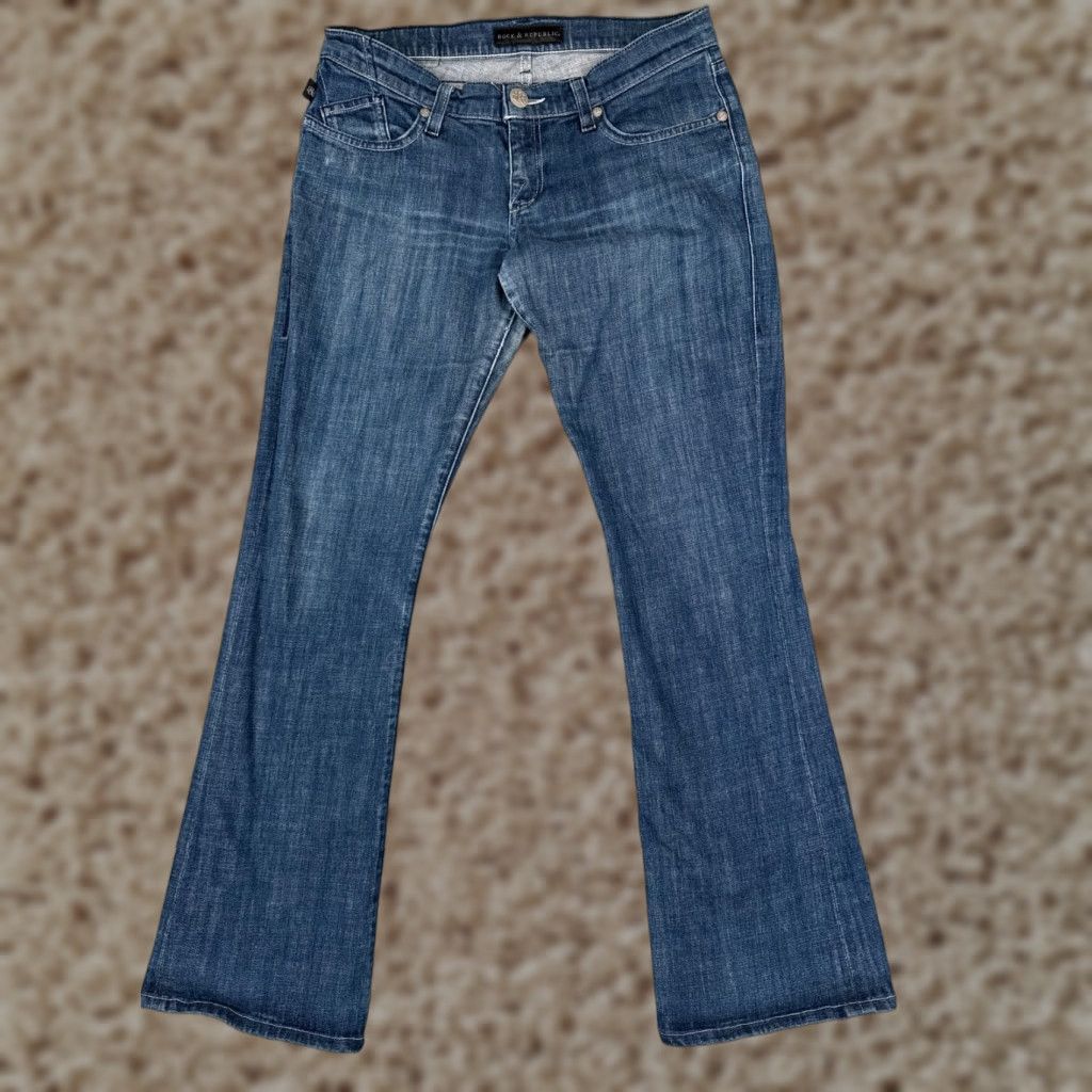 Vintage VINTAGE Rock & Republic Jeans Womens 28 Bootcut Flare Denim Regular Fit Blue 30x30 Size 28" / US 6 / IT 42 - 1 Thumbnail