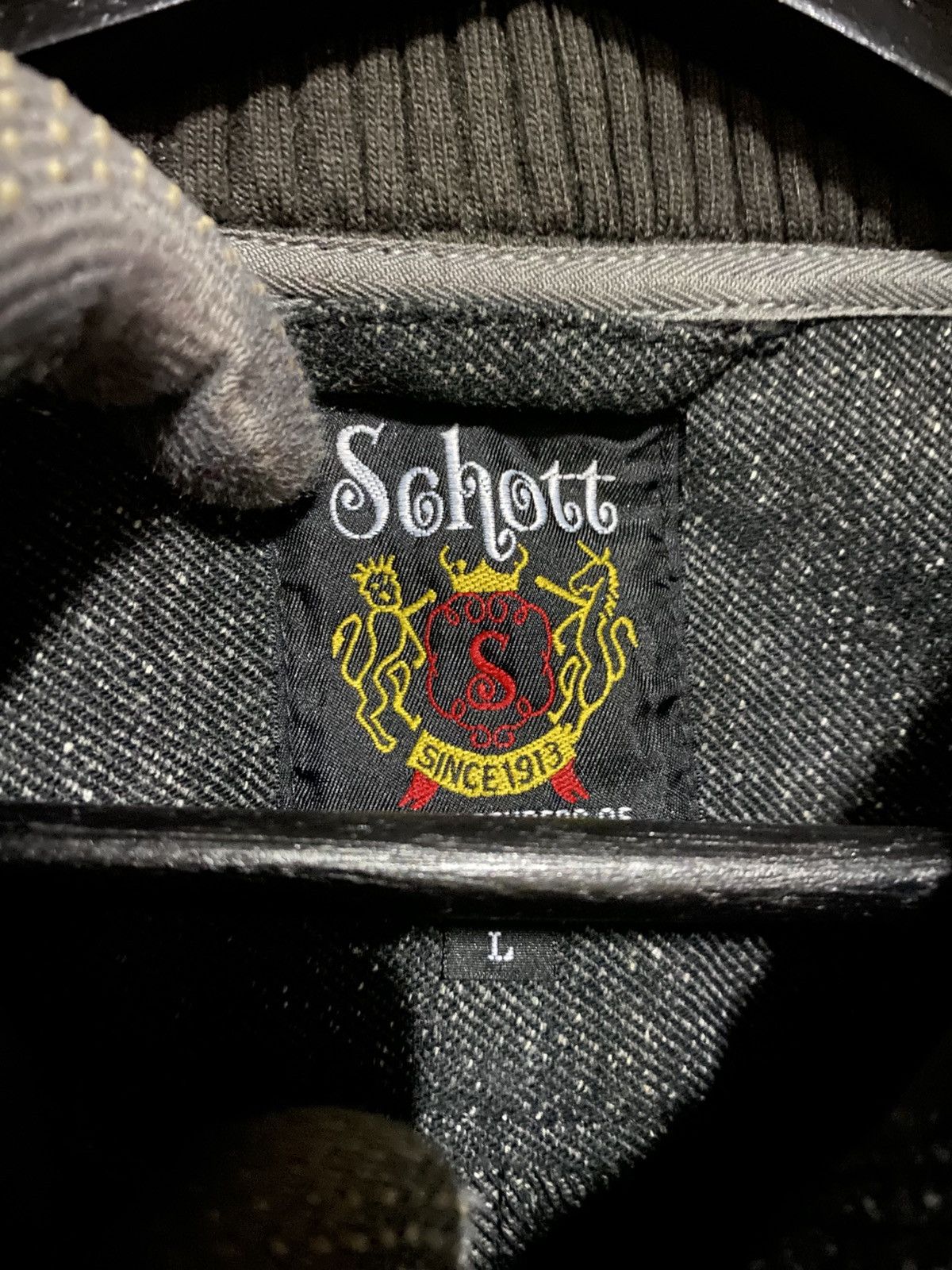 Schott Vintage Schott Wool Bomber Jacket Charcoal Ribbed Collar Size US M / EU 48-50 / 2 - 6 Thumbnail