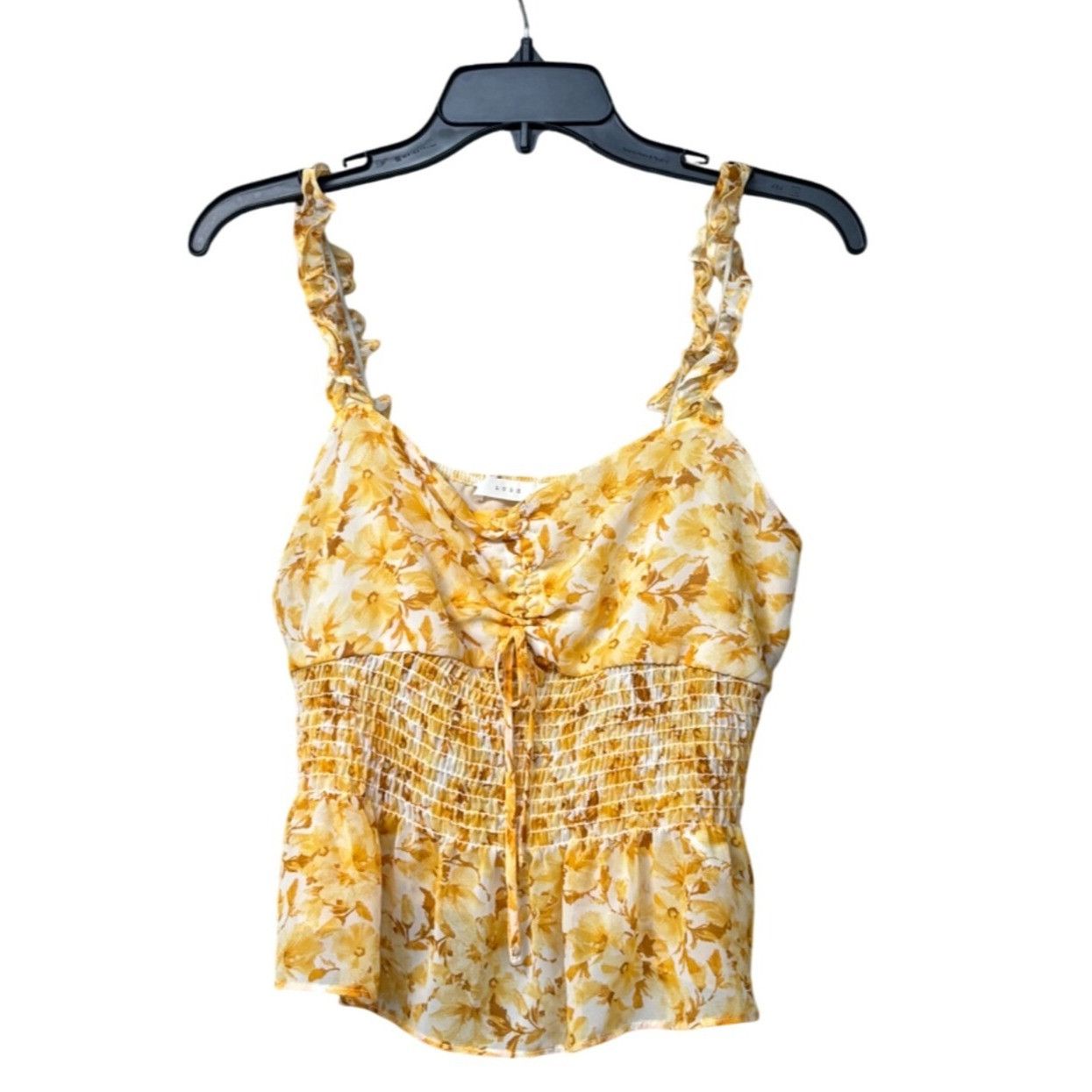 Other Lush Floral Tie Front Tank Top Gold Brown, Sz. M Size M / US 6-8 / IT 42-44 - 8 Thumbnail