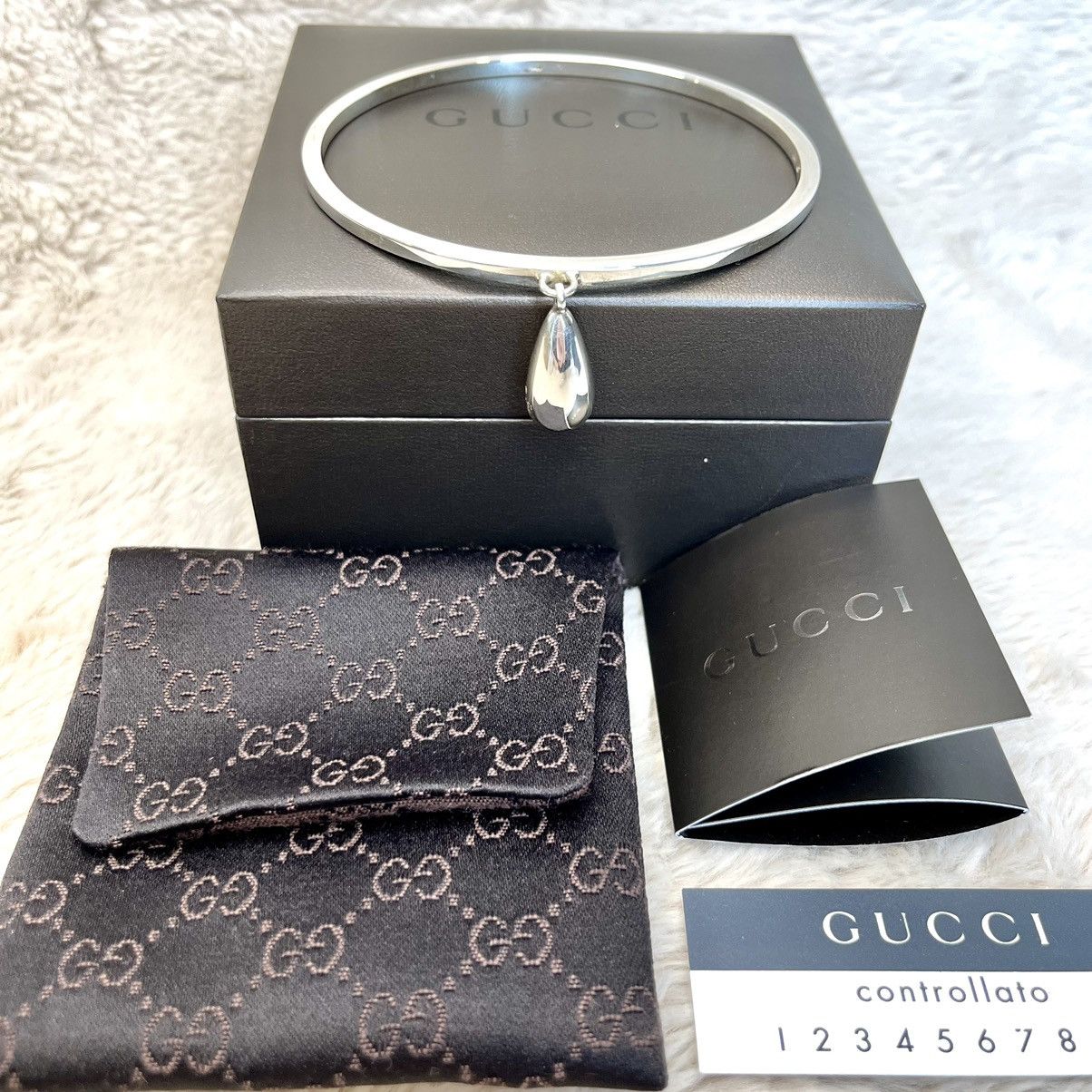 Gucci Gucci Sterling Silver Teardrop Bangle Bracelet Size ONE SIZE - 4 Thumbnail