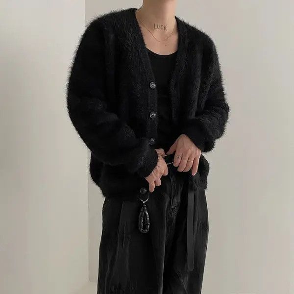 Japanese Brand Ayukawa x Ayano Black Knit Cardigan Sweater Size US L / EU 52-54 / 3 - 7 Thumbnail