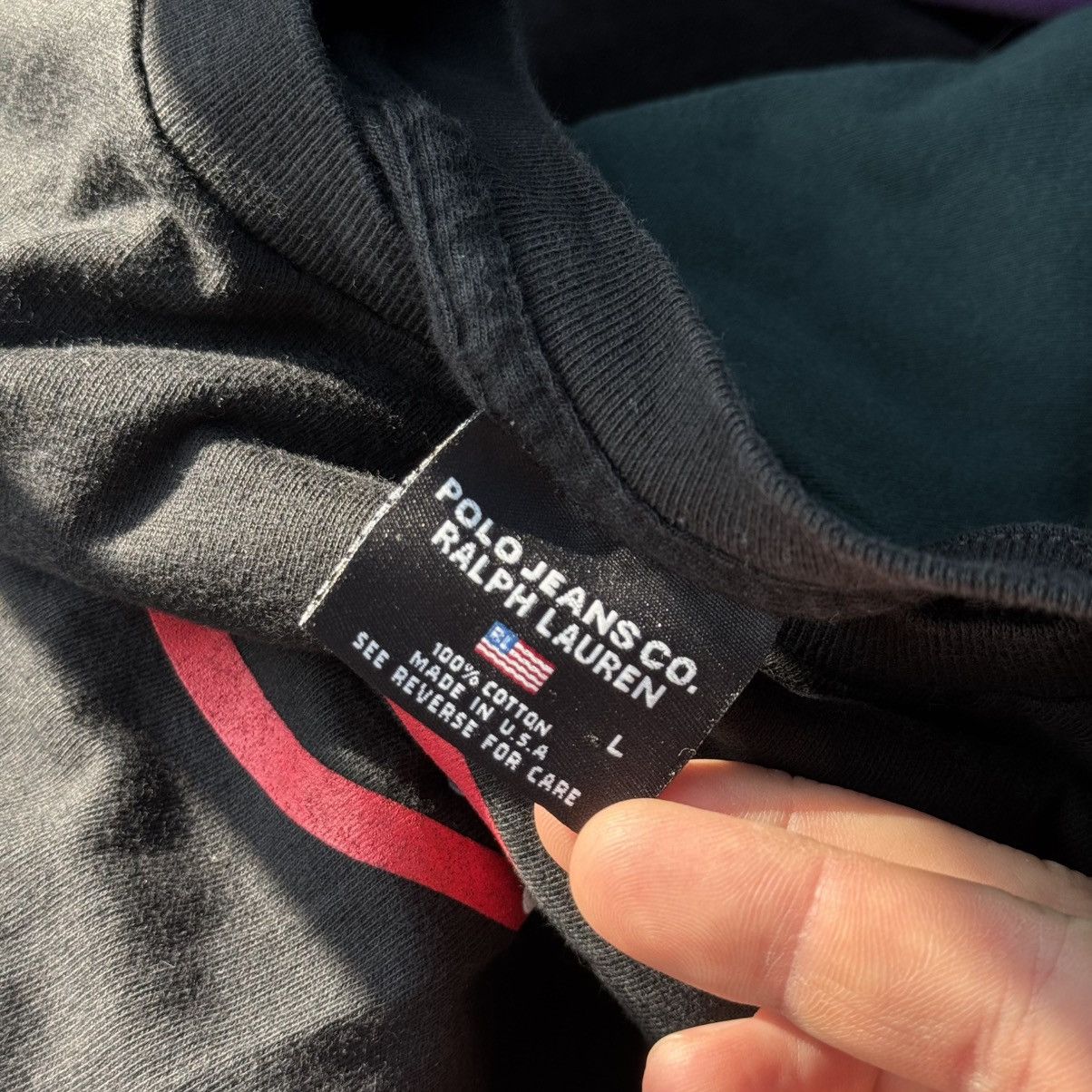 Polo Ralph Lauren Polo Jeans Ralph Lauren Black Logo Tshirt Made in USA L Size US XL / EU 56 / 4 - 9 Thumbnail