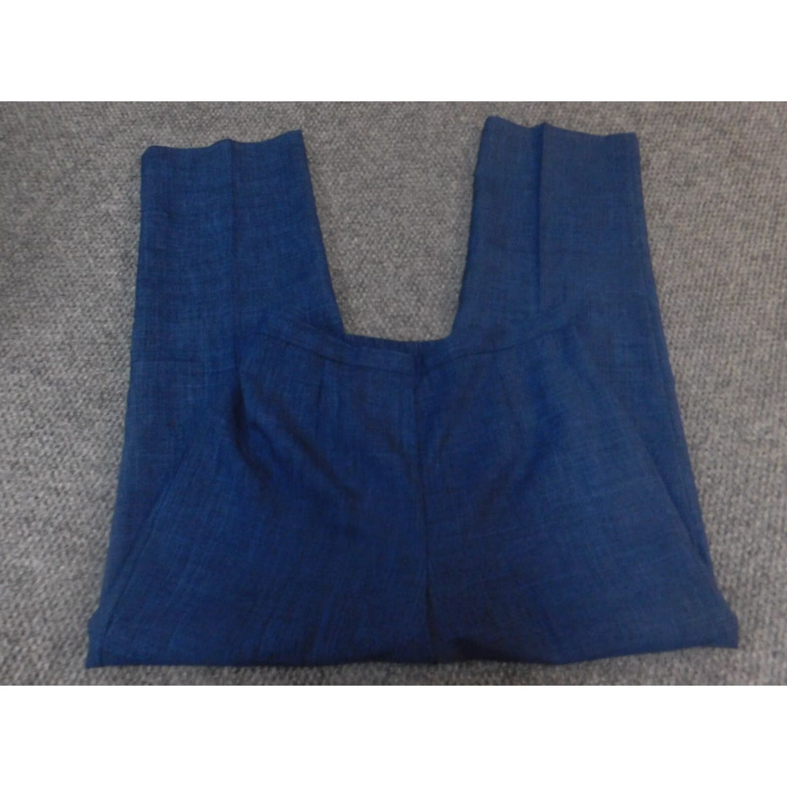 Vintage Prophecy Womens Petites 10P Pants Dress Pants Blue Gray 27 Inseam Pockets Stretch Button Office Casual Straight Rise Regular Size 26" / US 2 / IT 38 - 2 Thumbnail