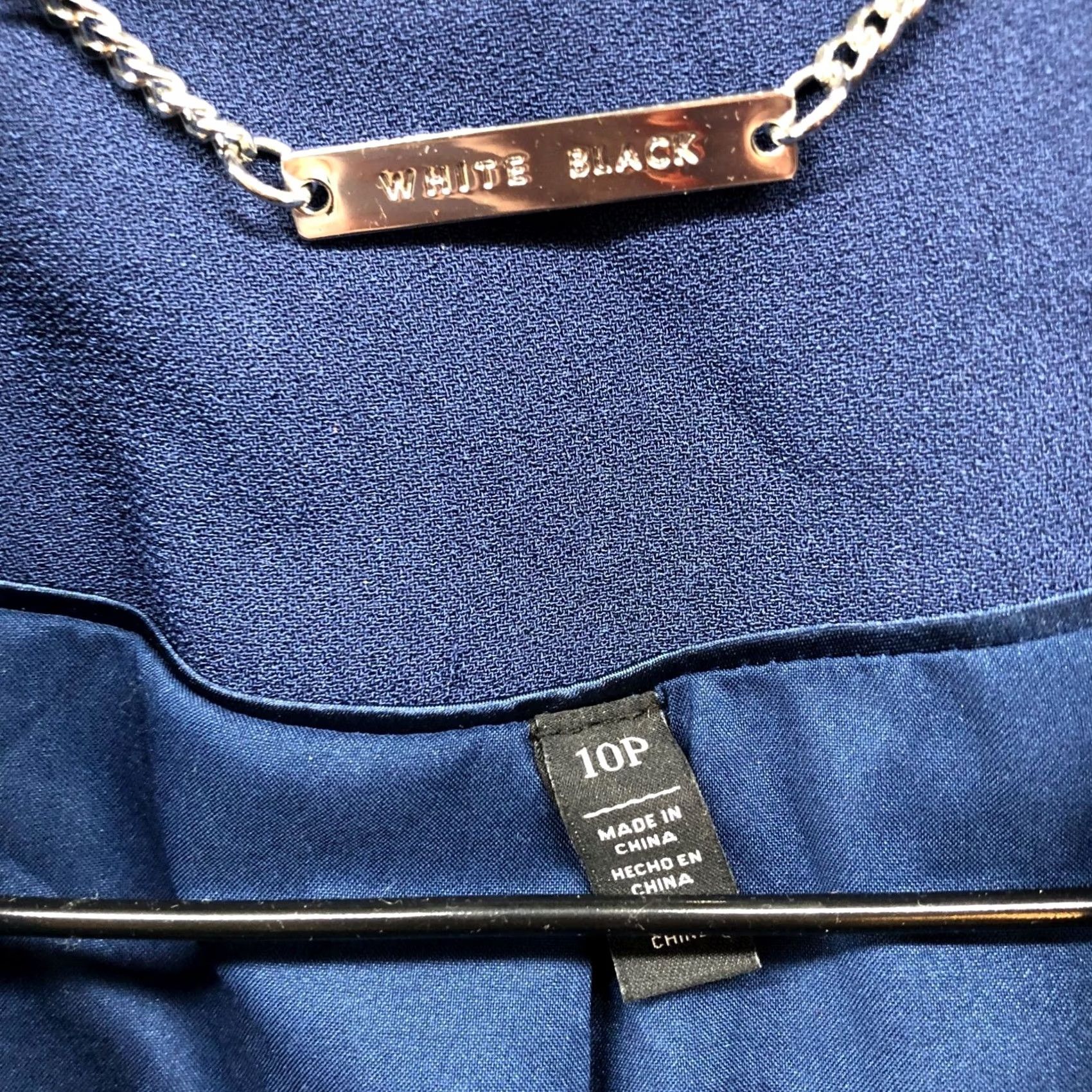 White House Black Market VINTAGE: No — White House Black Market Blazer Womens 10P Blue One Button Career Blocked Size L / US 10 / IT 46 - 5 Thumbnail