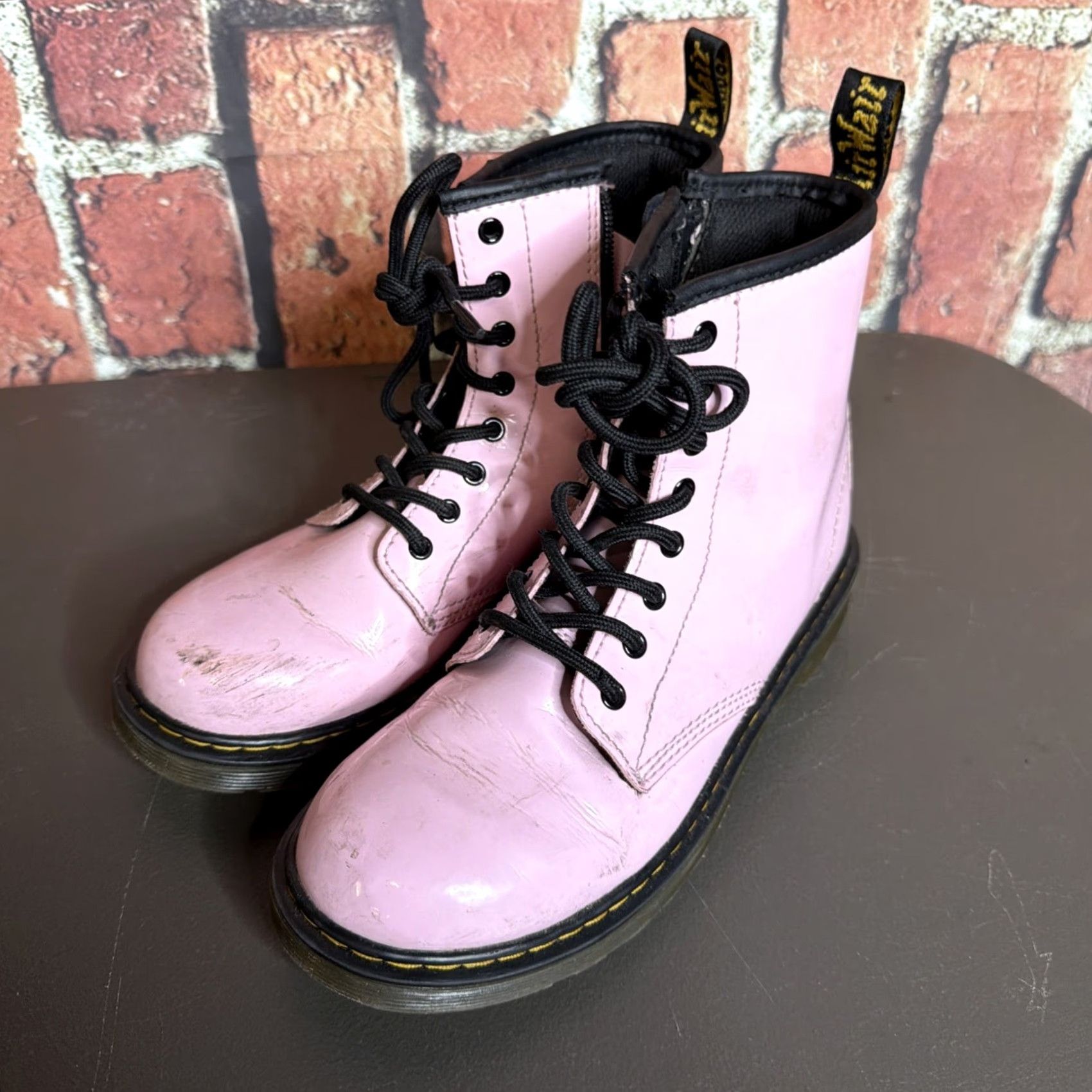 Dr. Martens Doc Martens 1460 Boots Women Leather Pink Size 4 Combat Lace Up Ankle Victorian Vintage No N/A Size US 4 / IT 34 - 2 Thumbnail