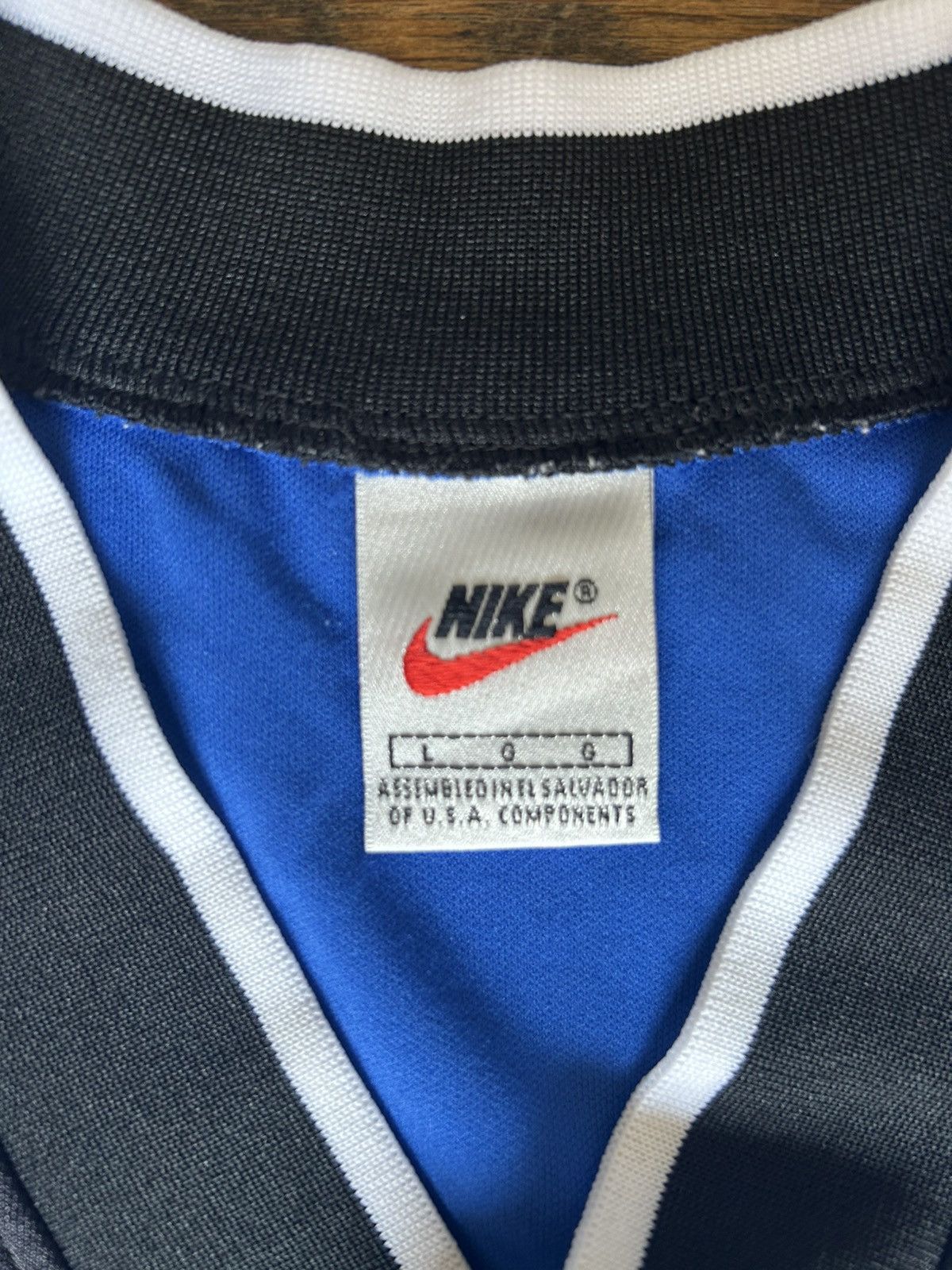 Nike Nike Middle Swoosh Soccer Jersey - Blue/Black - Late 90s - L Size US L / EU 52-54 / 3 - 3 Thumbnail