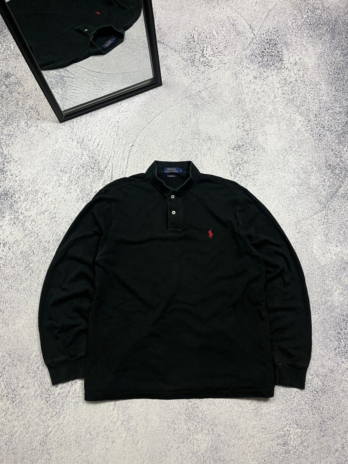 Polo Ralph Lauren × Ralph Lauren Polo Ralph Lauren Rugby Shirt Red Mini Pony Long Sleeve Rare Size US L / EU 52-54 / 3 - 1 Thumbnail