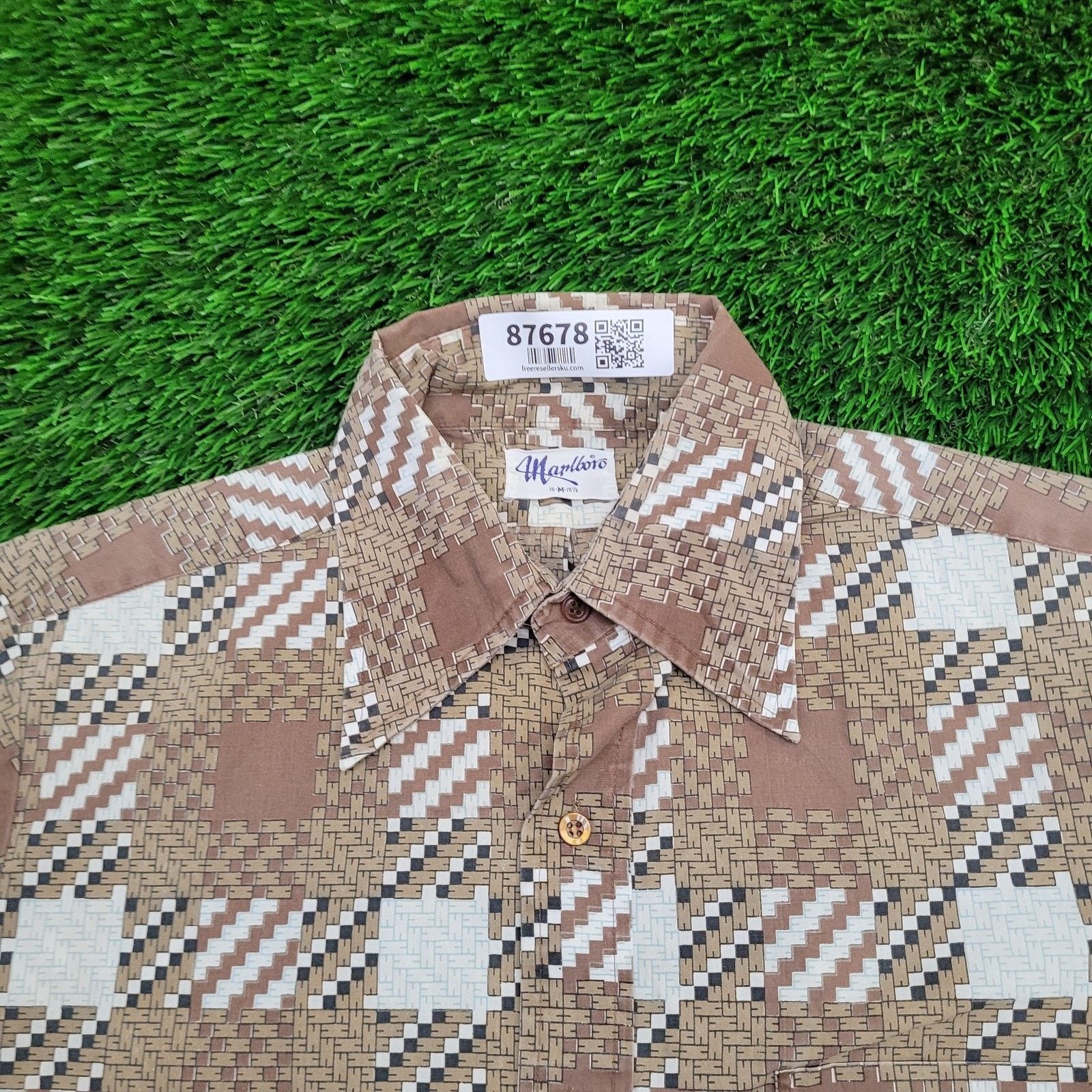 Marlboro Vintage 80s MOD Marlboro Disco Hippie Shirt Medium 21x29 USA Size US M / EU 48-50 / 2 - 8 Thumbnail