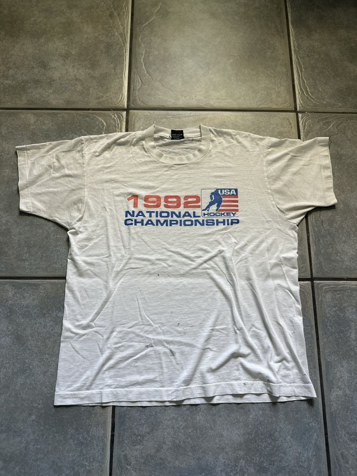 USA Olympics Vintage 90s Hockey USA National Champions tee Size US XL / EU 56 / 4 - 1 Thumbnail