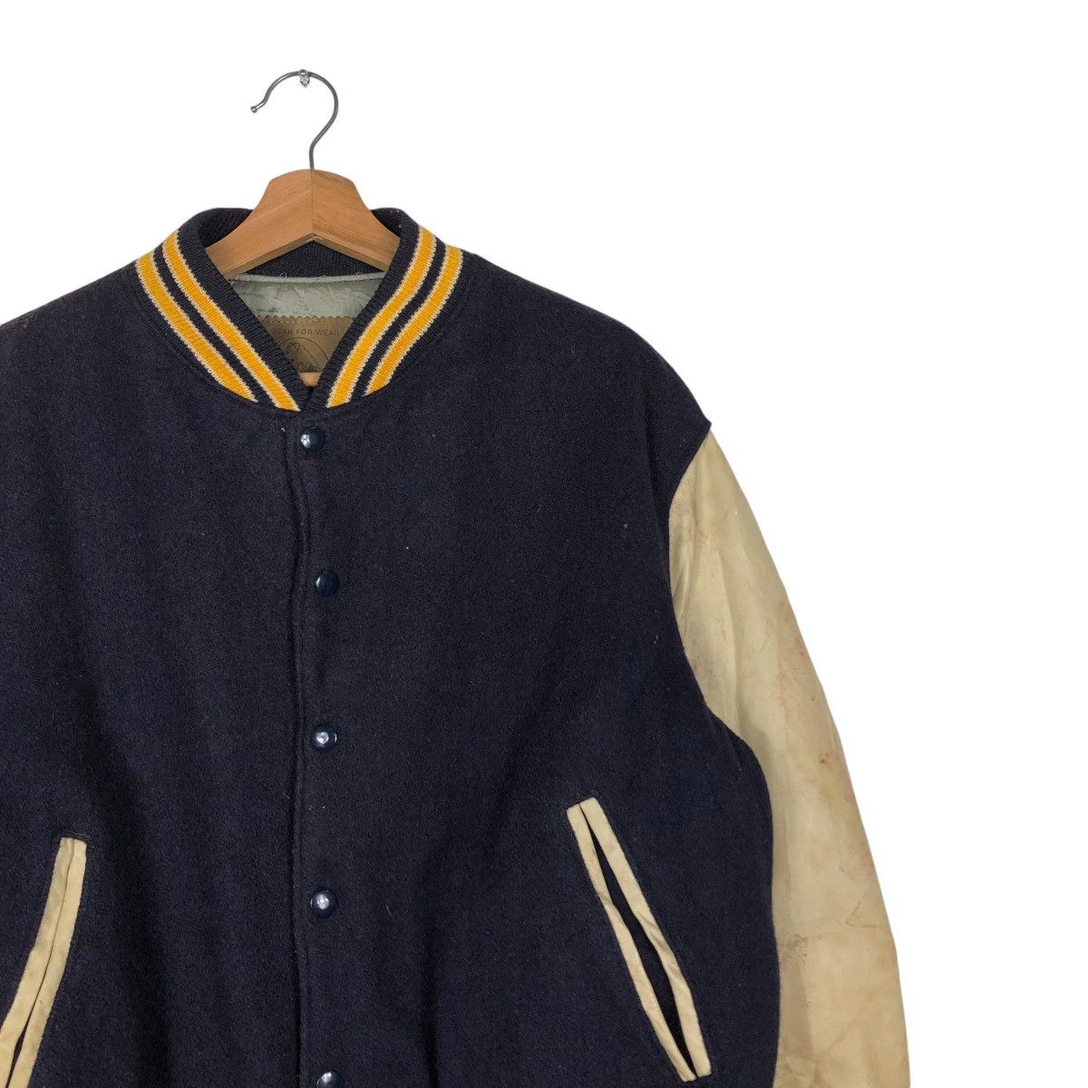 Golden Bear 🔥VINTAGE VARSITY LEATHER JACKET GOLDEN BEAR MADE IN USA Size US L / EU 52-54 / 3 - 8 Thumbnail
