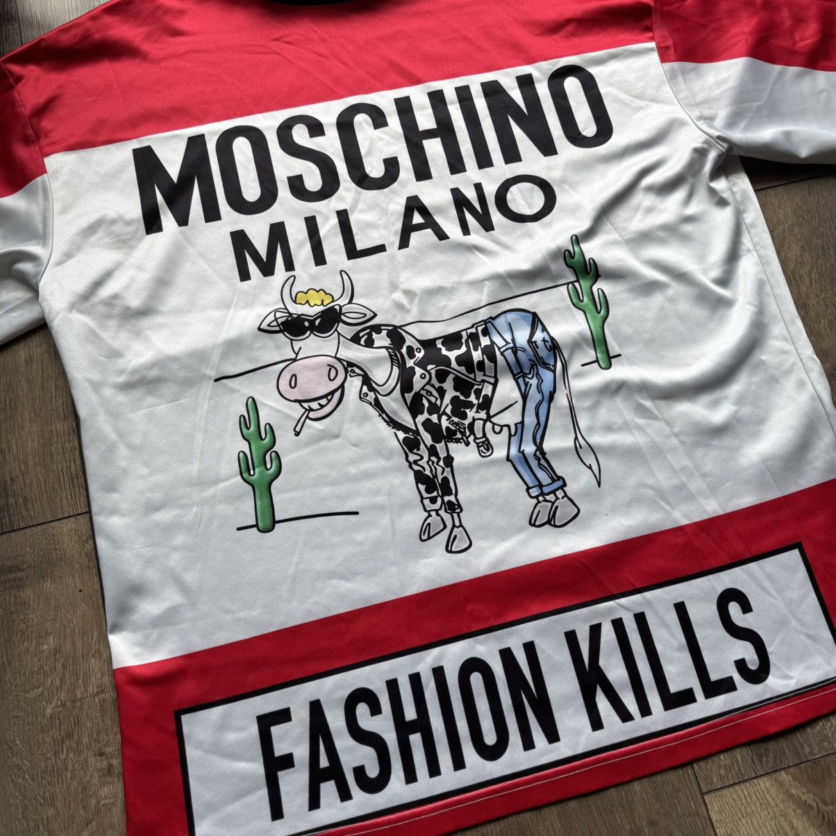 Moschino Moschino Fashion Kills Tee Shirt Jeremy Scott Hype Jersey Size US S / EU 44-46 / 1 - 5 Thumbnail