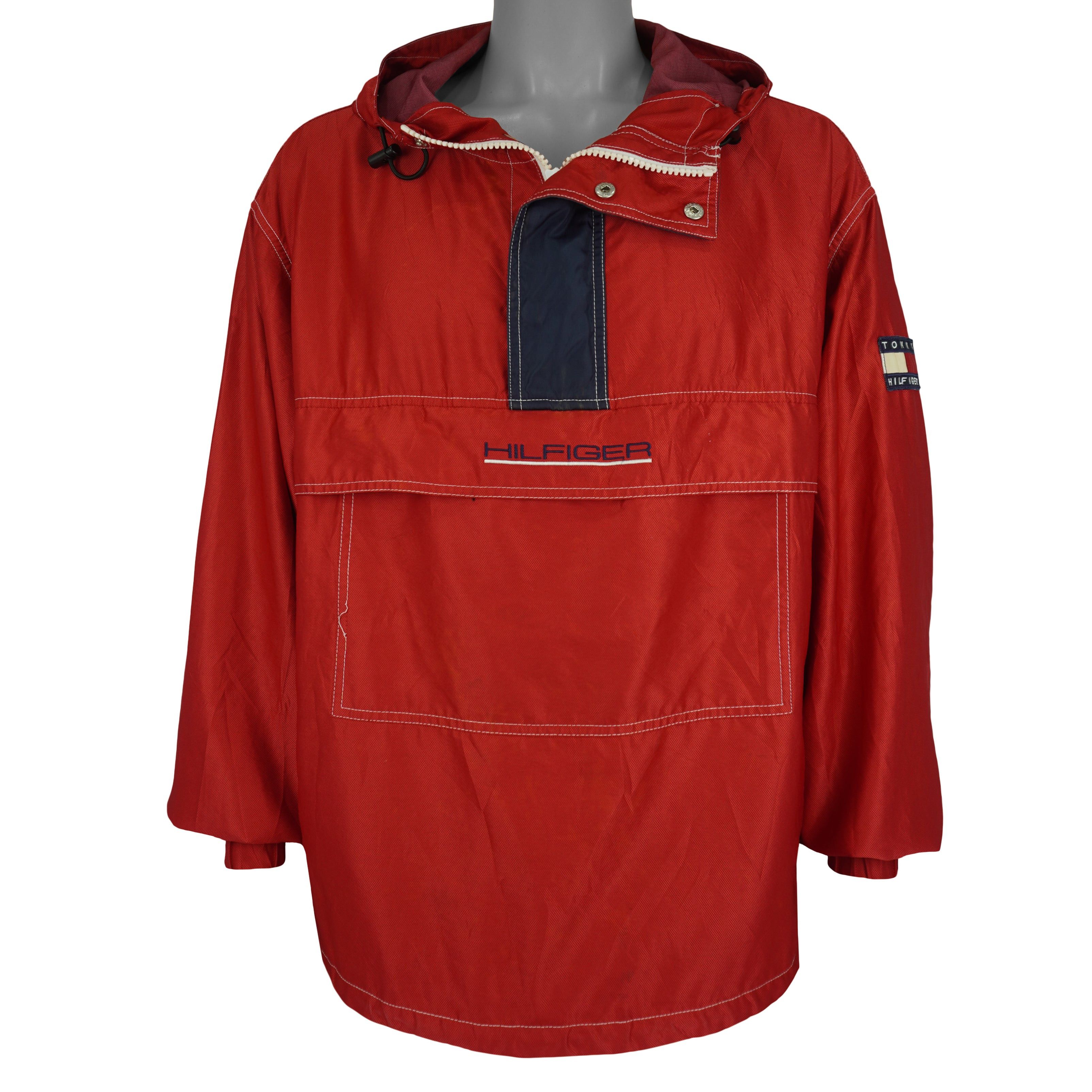 Tommy Hilfiger Athletics 1/4 Zip-Up Hooded Windbreaker 1990s Size US L / EU 52-54 / 3 - 1 Thumbnail