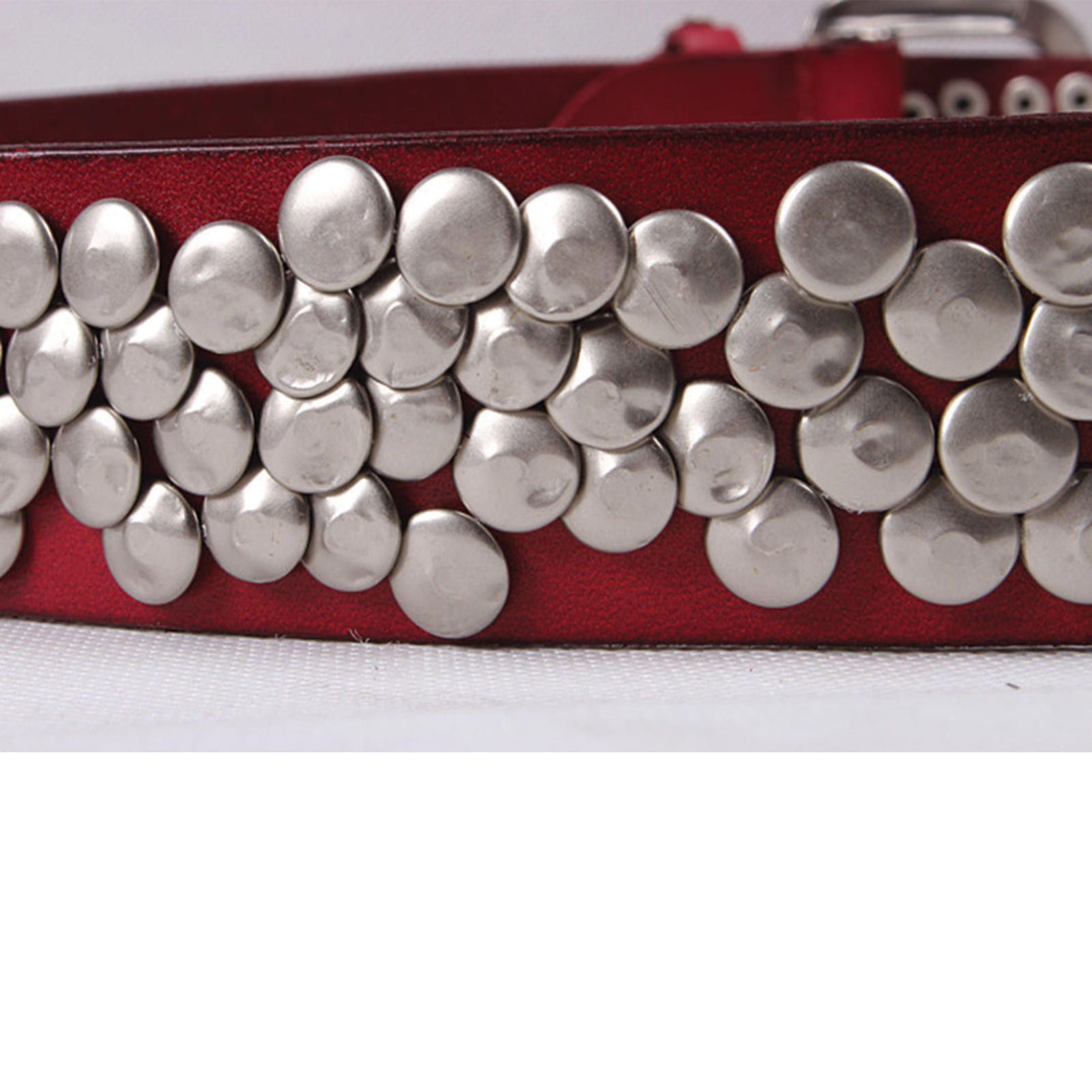 Japanese Brand Black Studded Leather Belt, Silver Round Stud Belt Size ONE SIZE - 8 Thumbnail