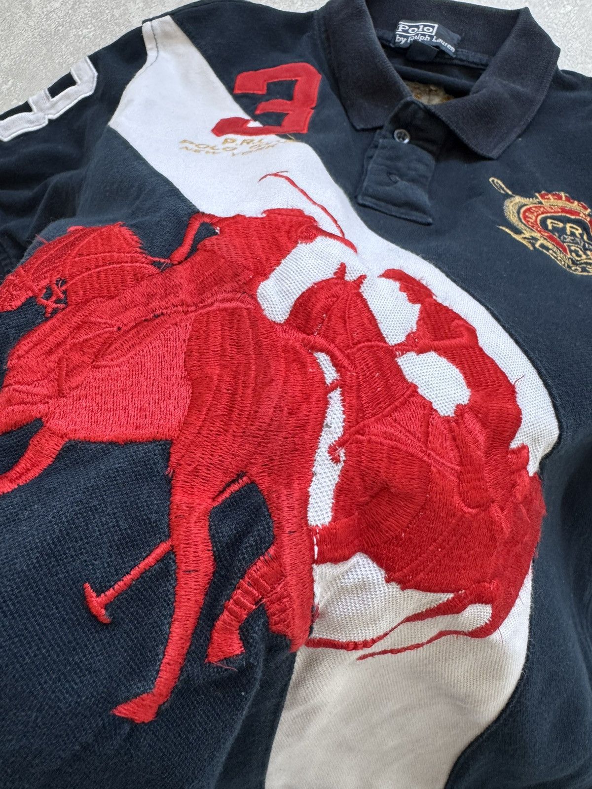 Polo Ralph Lauren Vintage Polo Ralph Lauren New York Big Logo Rugby Polo Shirt Size US L / EU 52-54 / 3 - 10 Thumbnail