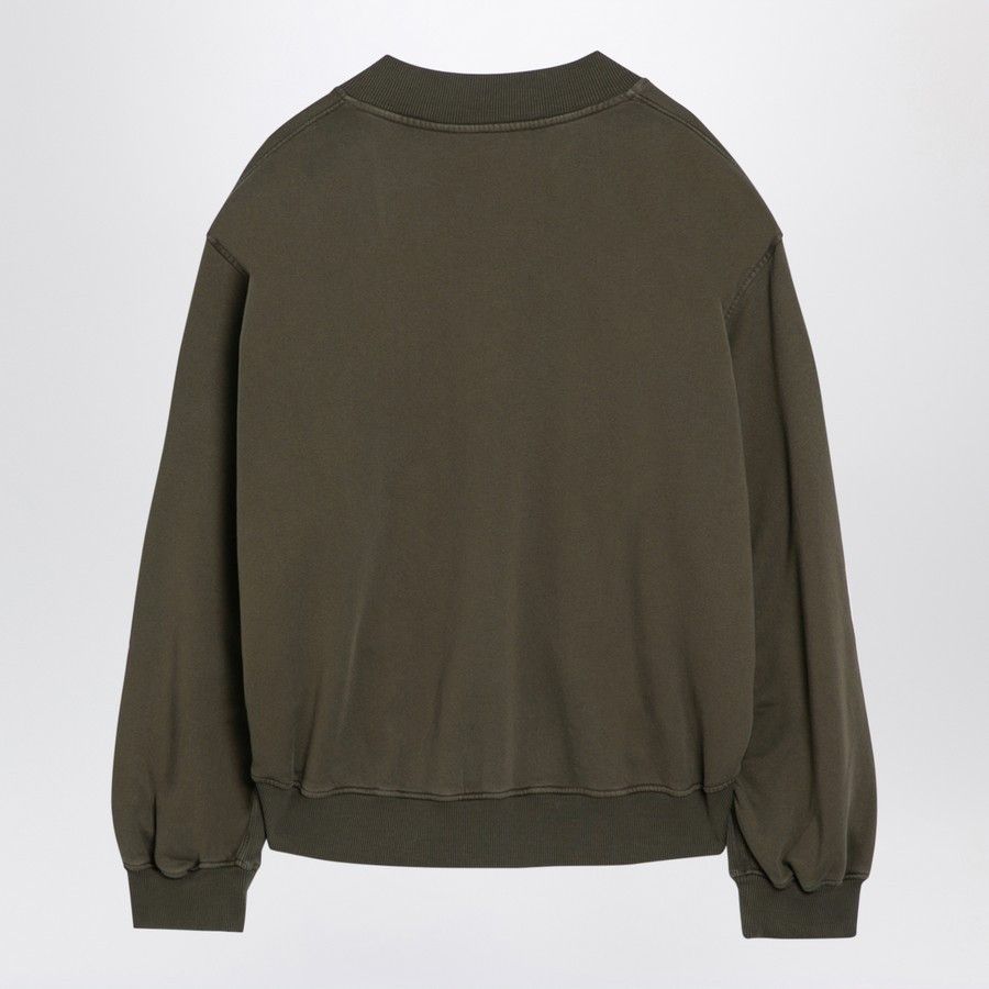 The Attico o1d2blof1024 Cotton V-Neck Sweatshirt in Faded Green Size S / US 4 / IT 40 - 2 Thumbnail