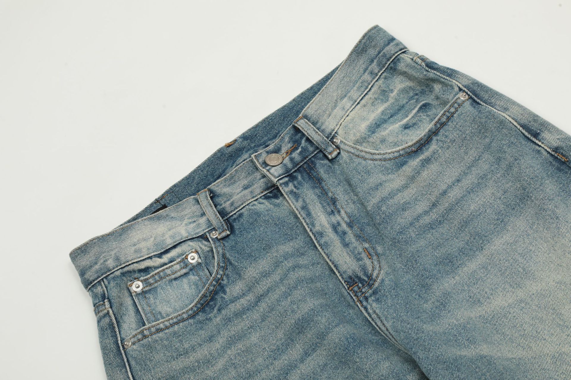 Japanese Brand × Jean High street loose washed distressed straight casual jeans Size US 32 / EU 48 - 5 Thumbnail